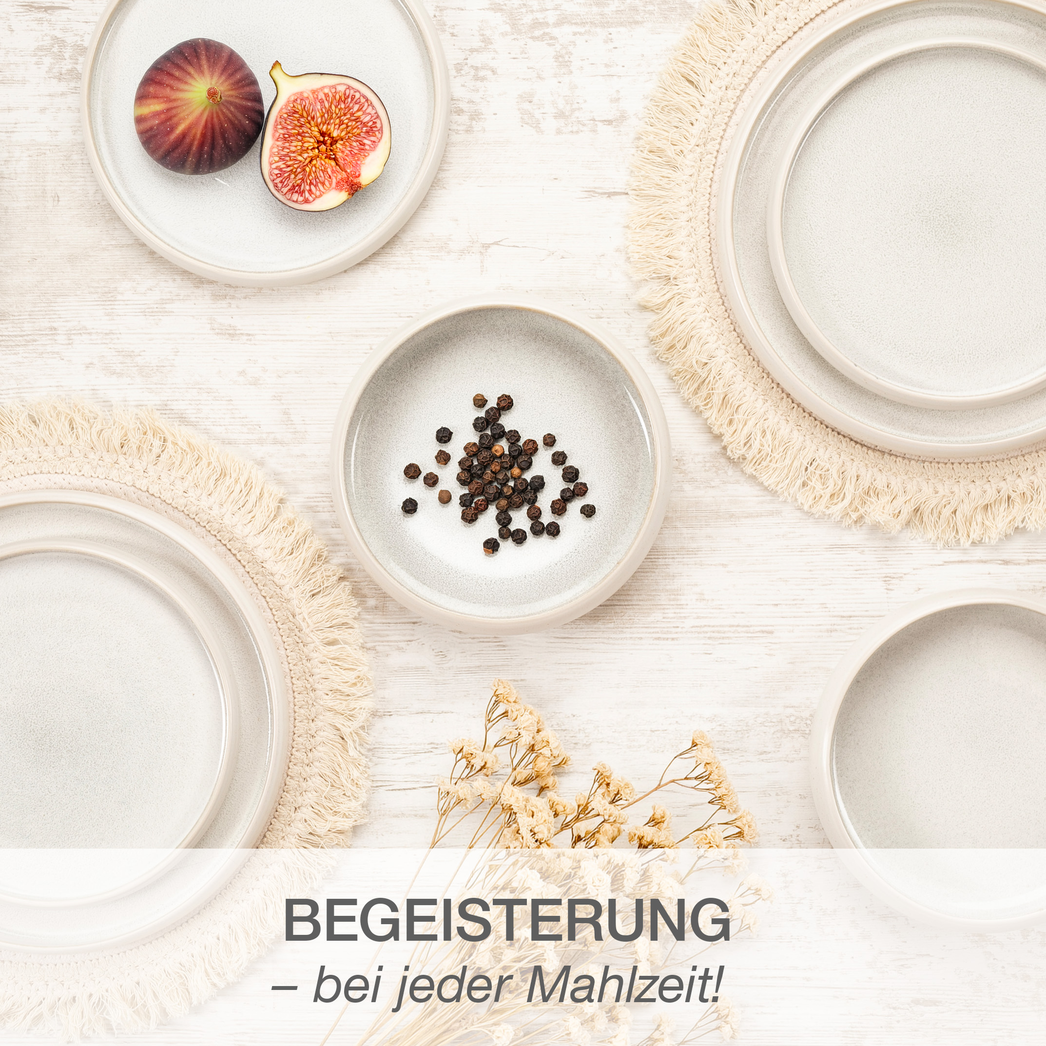 SOLID UNI Geschirrset 18-teilig Creme
