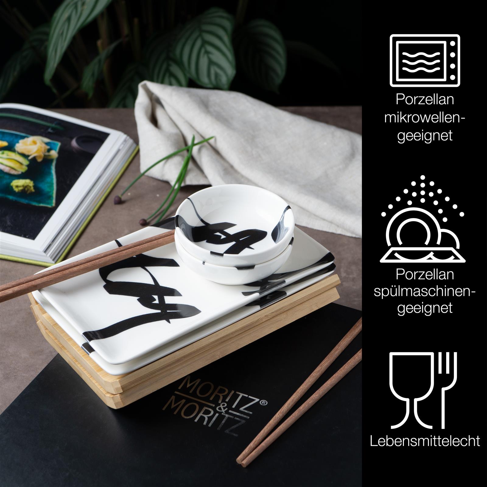 6-teiliges Gourmet Sushi Set mit Pinselschrift in Schwarz Japanisches Gourmet-Sushi-Set, 6-teilig, in eleganter schwarzer Pinselschrift verpackt, perfekt für luxuriöses Home-Dining und stilvolle Tischdekoration.