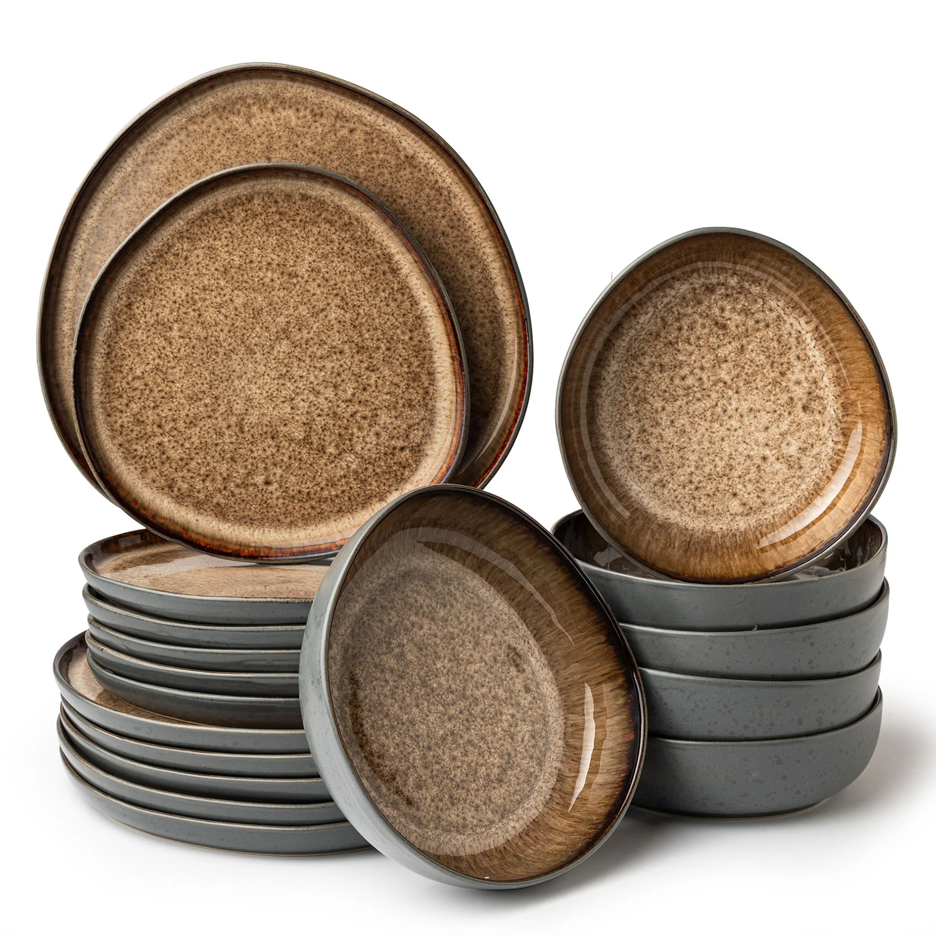 ORGANIC Geschirrset 18-teilig Beige