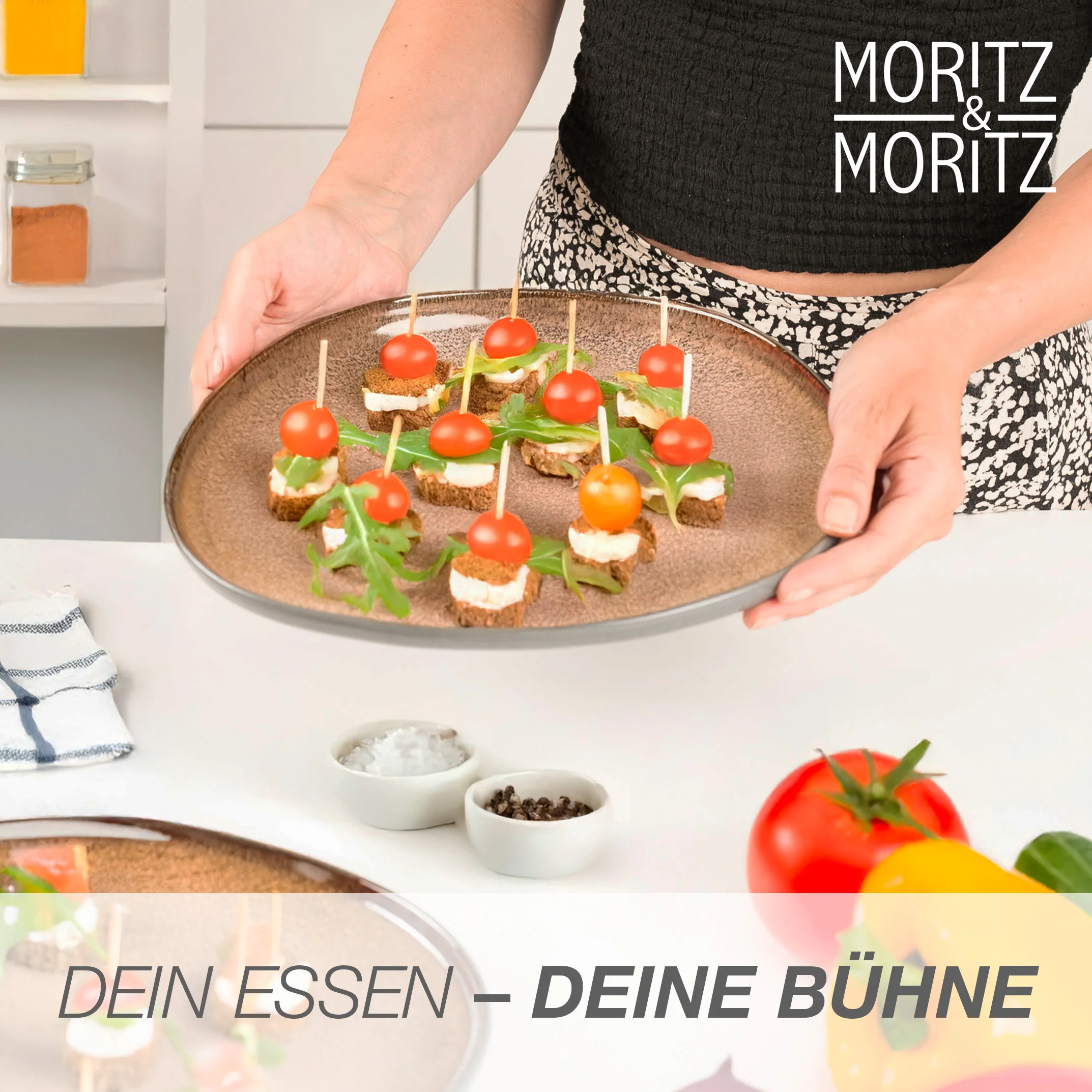 ORGANIC Servierplatten 2-teilig Beige, im Geschirrkorb der Spülmaschine