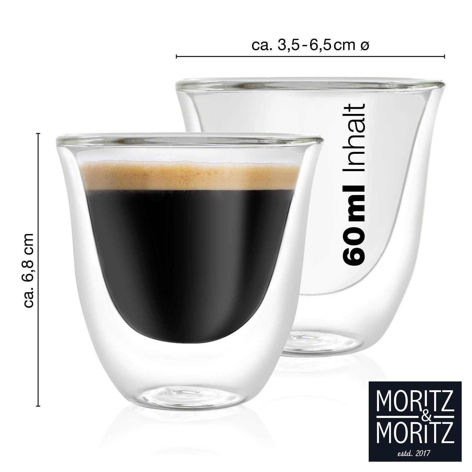 Zwei Gläser der Kollektion "Napoli", je 60 ml Fassungsvermögen, aus klarem Glas mit konischer Form und stabilem Standfuß