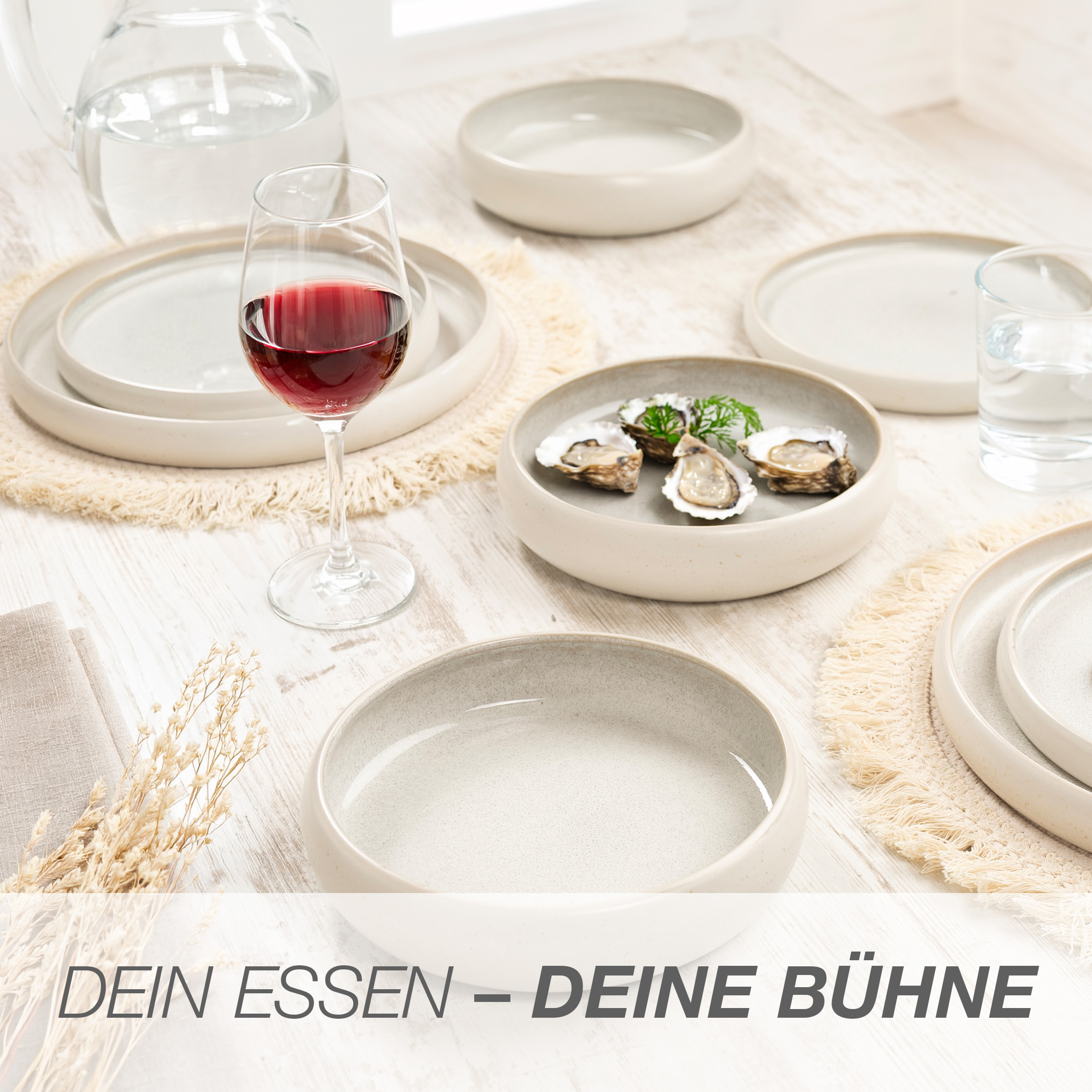 SOLID UNI Geschirrset 18-teilig Creme