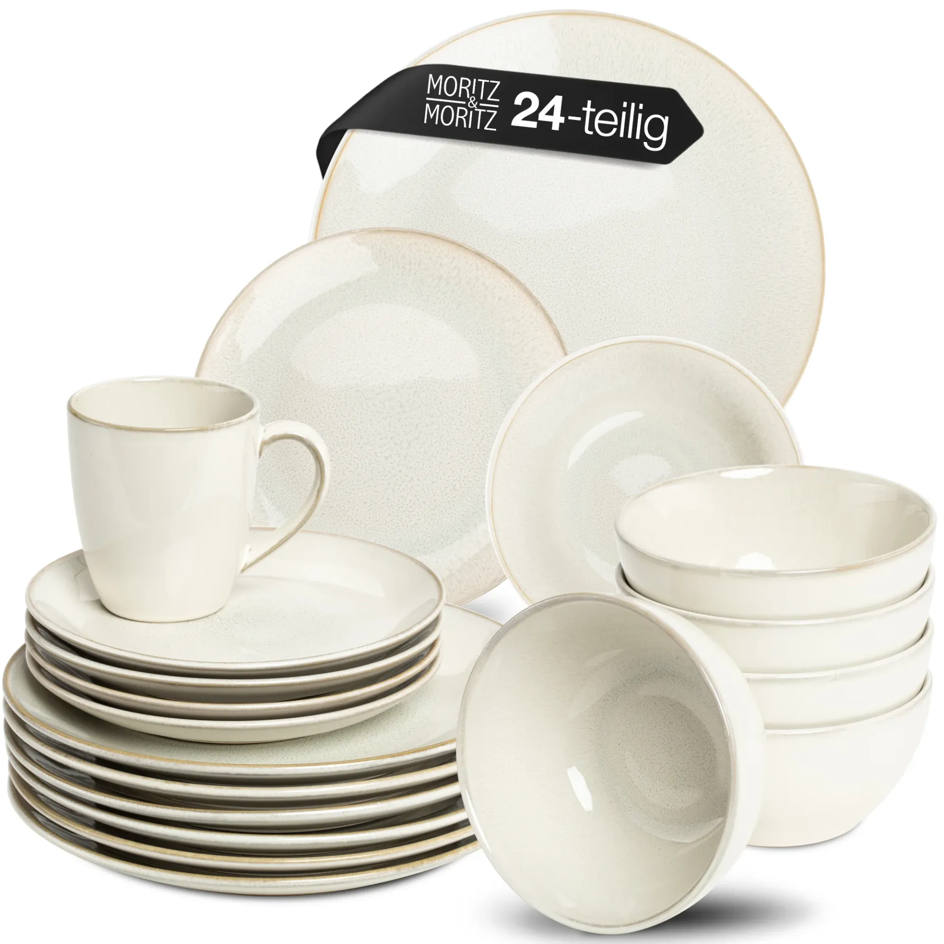 SENSE Geschirrset 24-teilig Beige