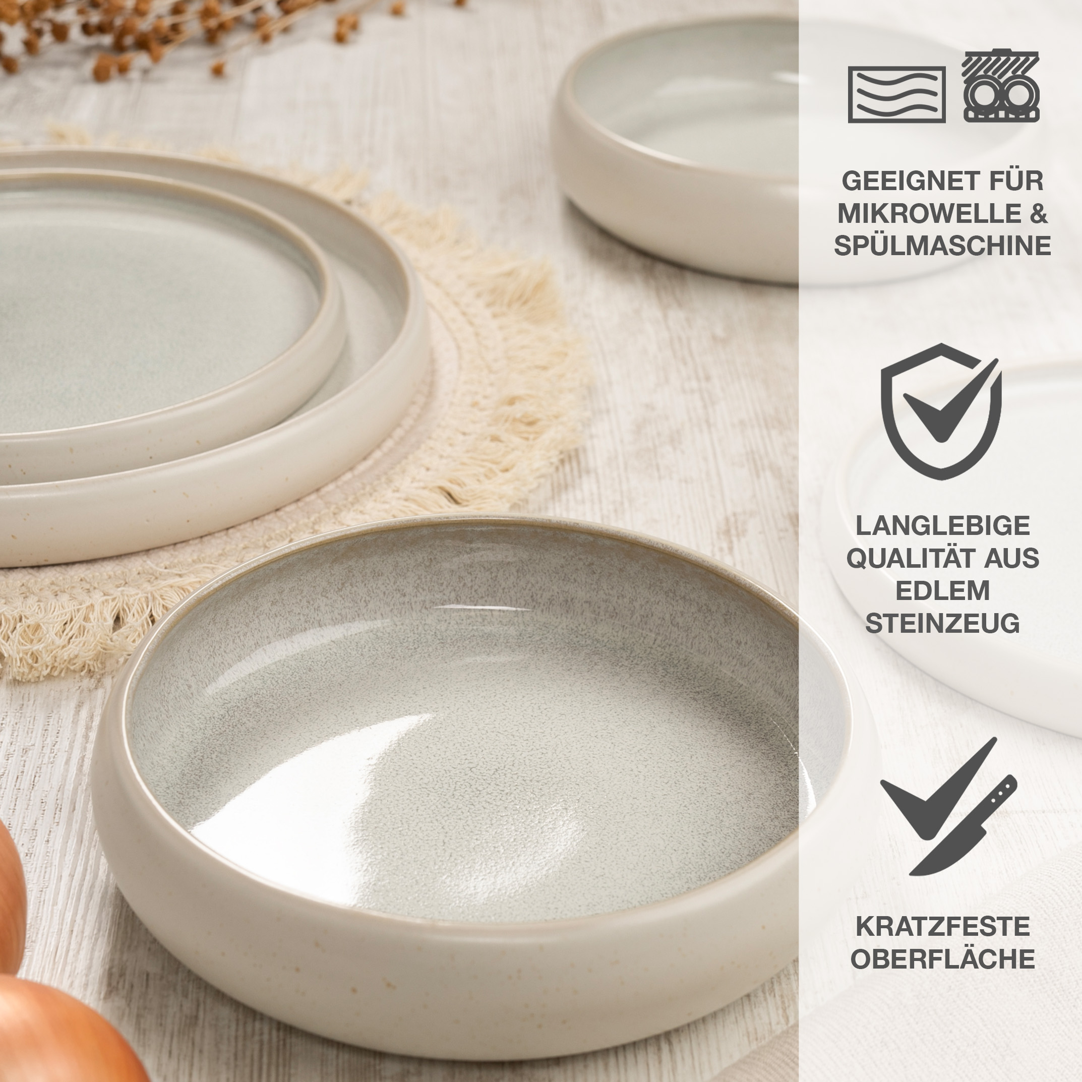SOLID UNI Geschirrset 18-teilig Creme