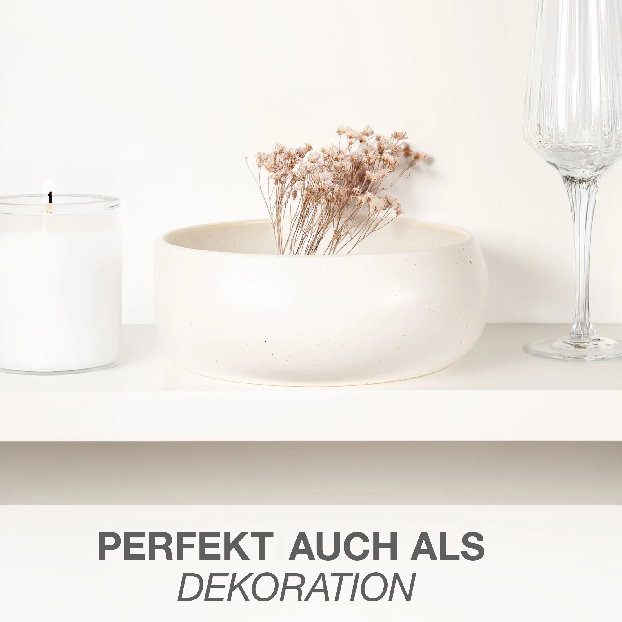 SOLID UNI Servierschale Creme, Farbwirkung bei Tages- und Kunstlicht