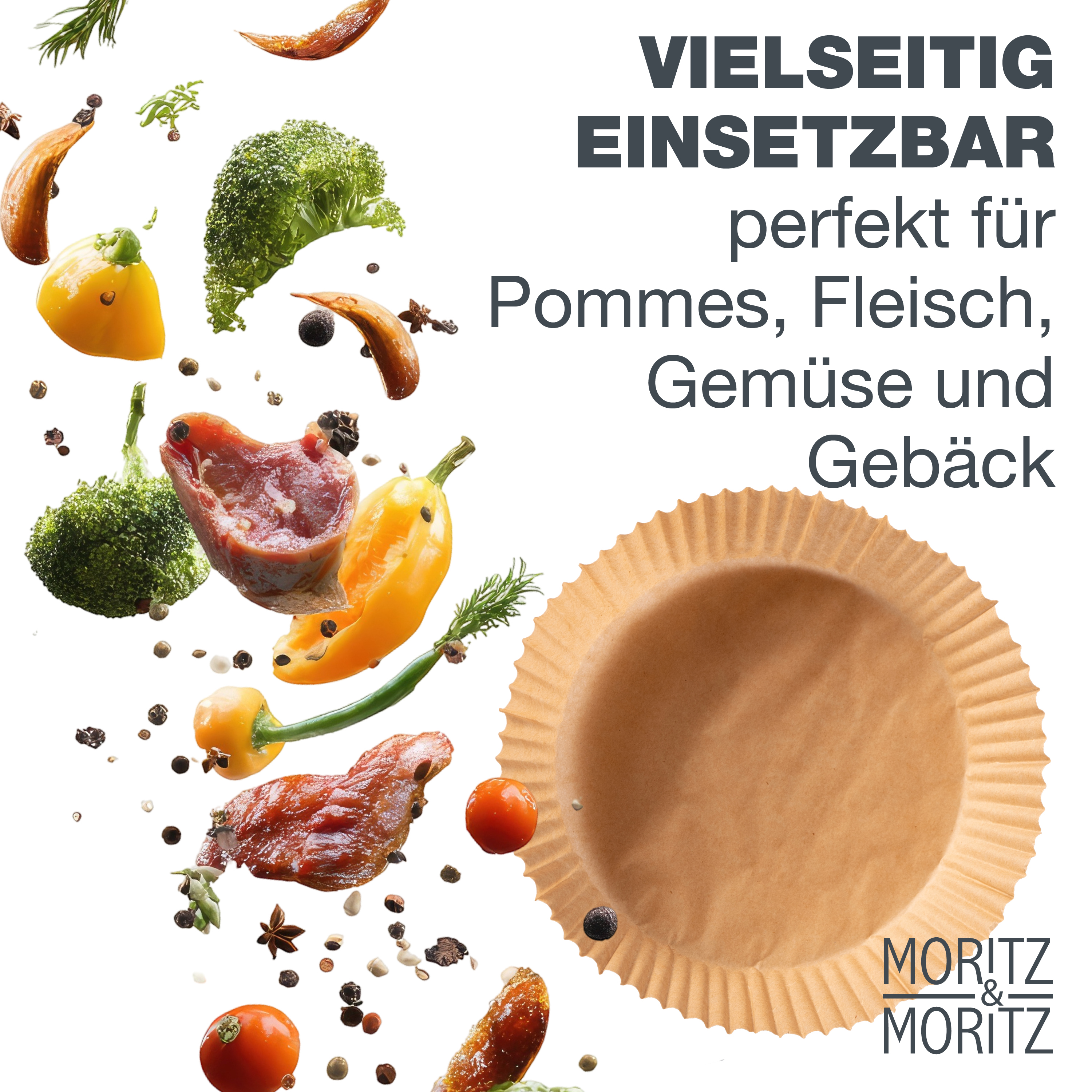 Airfryer Backpapier Rund Ø 16 cm (unten 16 cm, oben 20,5 cm)