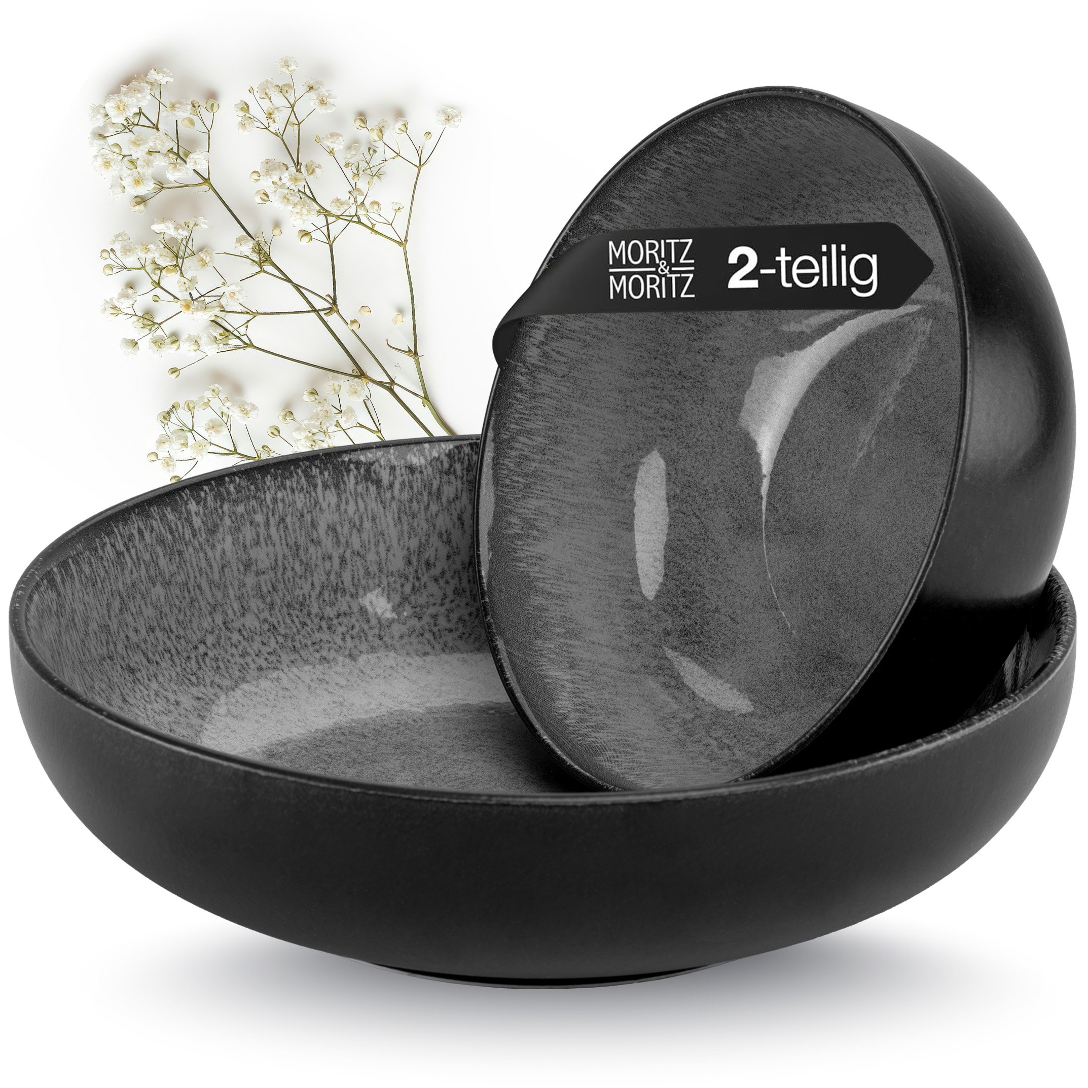 VIDA Servierschale 2 teilig Anthrazit