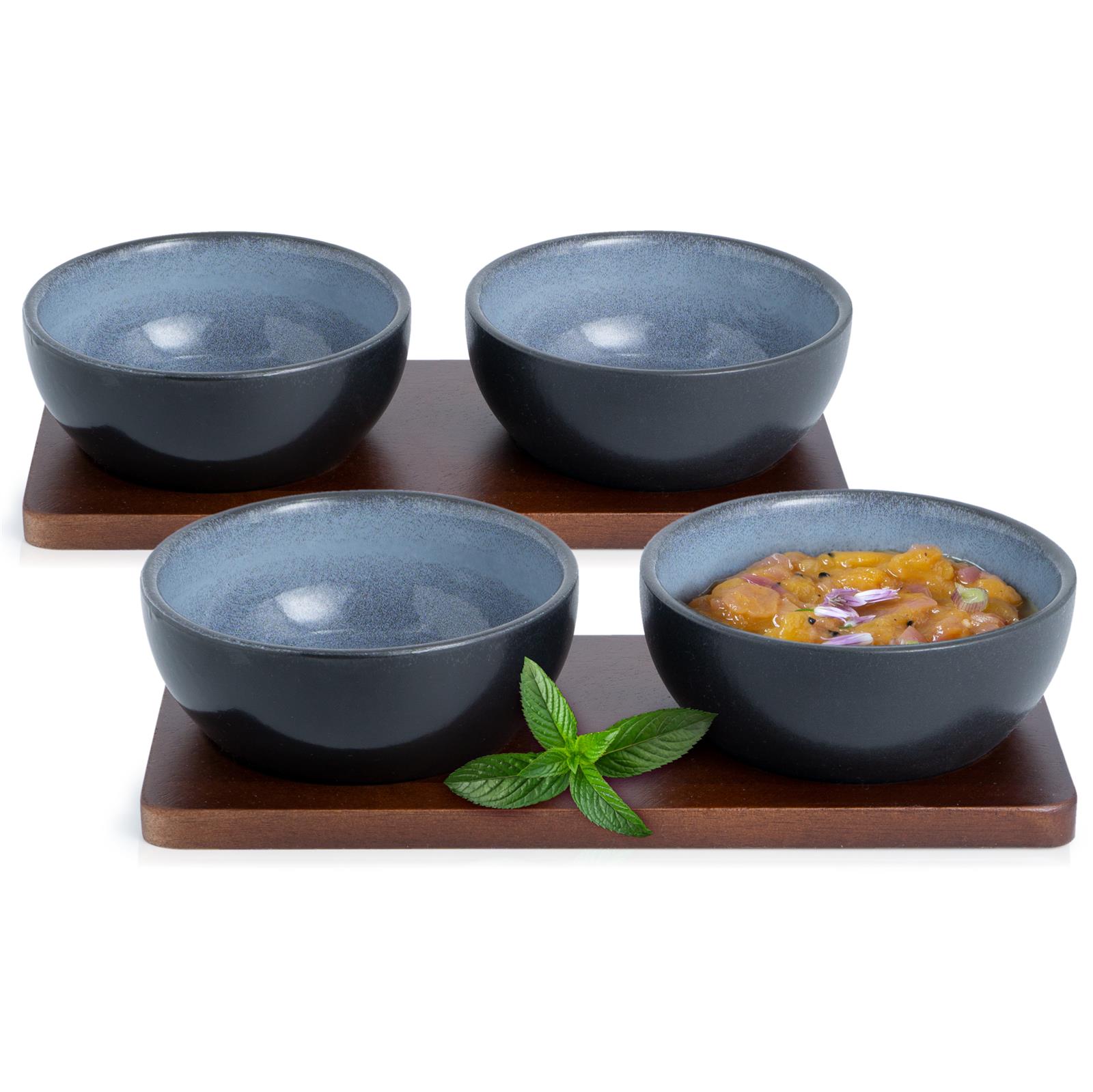 VIDA 4x Dip Schalen blau Asia Geschirr Set