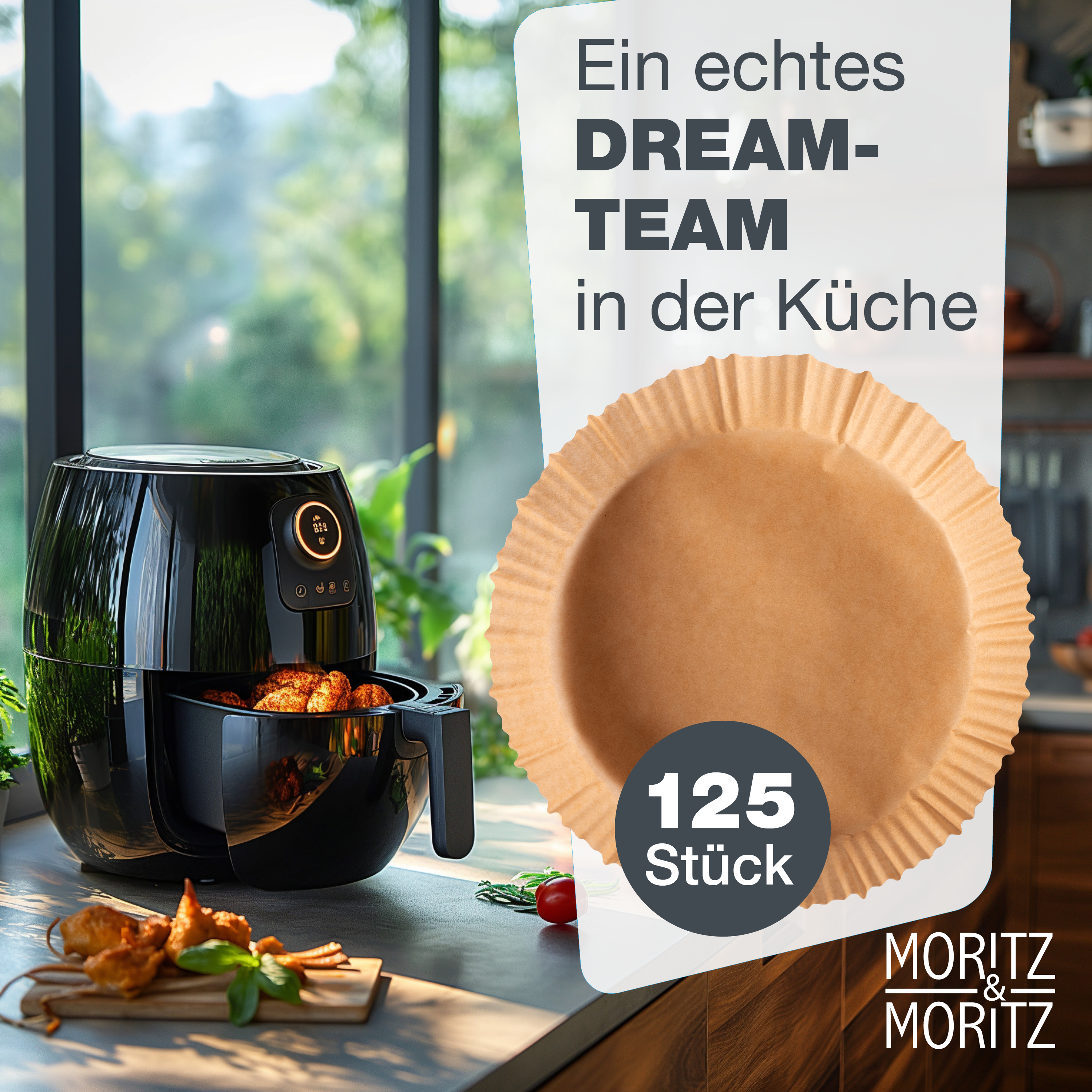 Airfryer Backpapier Rund Ø 20 cm (unten 20 cm, oben 24 cm)