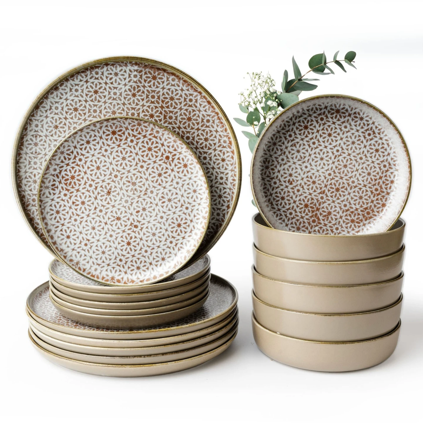 ALHAMBRA Geschirrset 18-teilig für 6 Personen Mousse