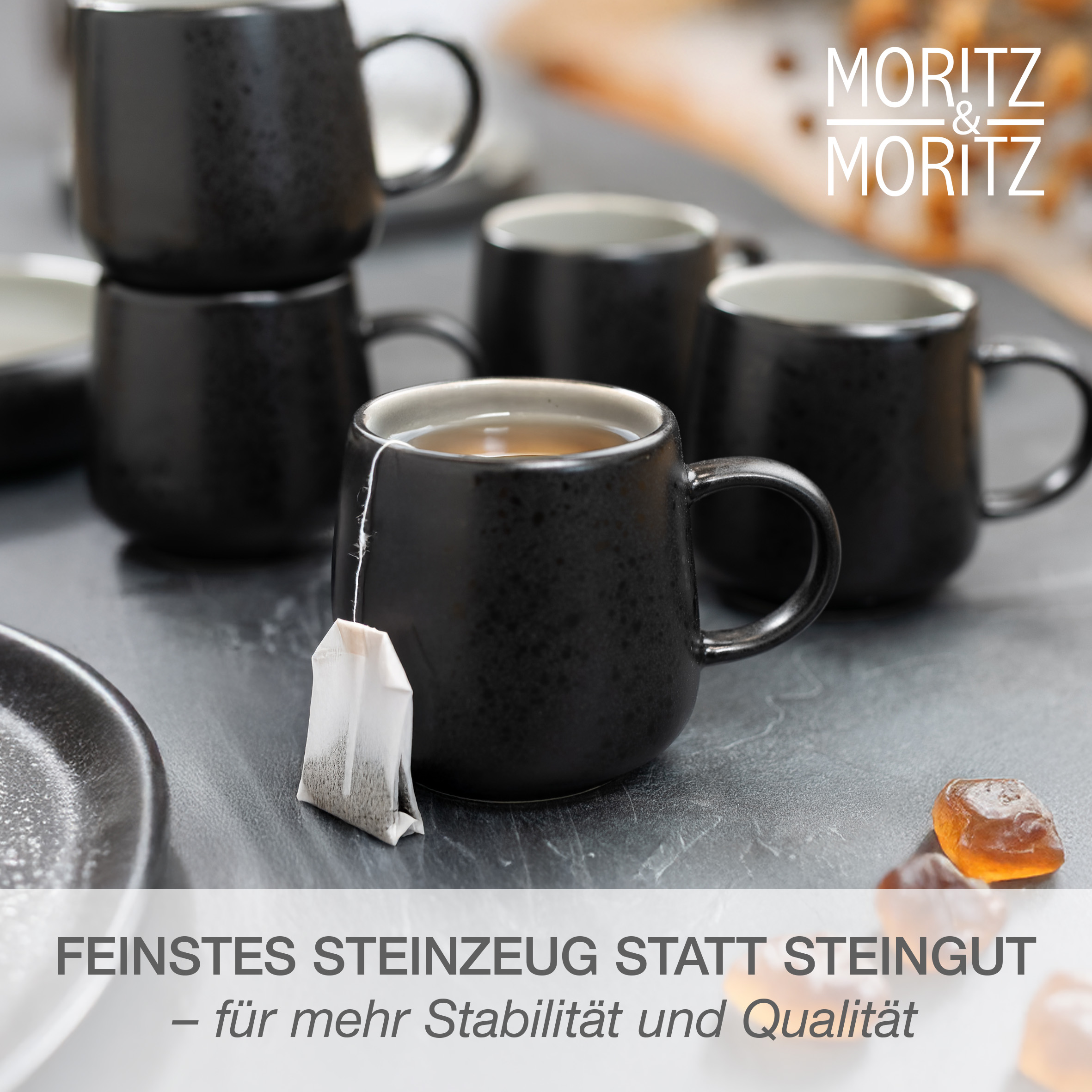 SOLID UNI Kaffee Tassen Set 6-teilig Creme