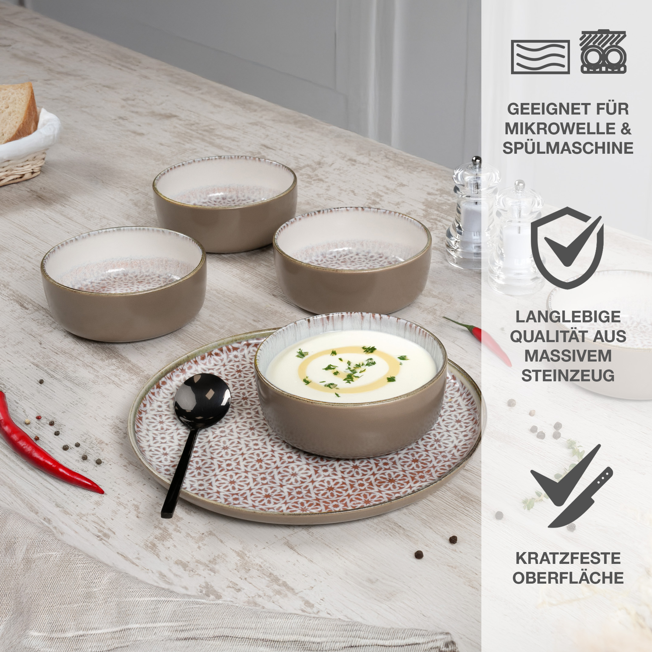 ALHAMBRA Müslibowls 6-teilig Rot