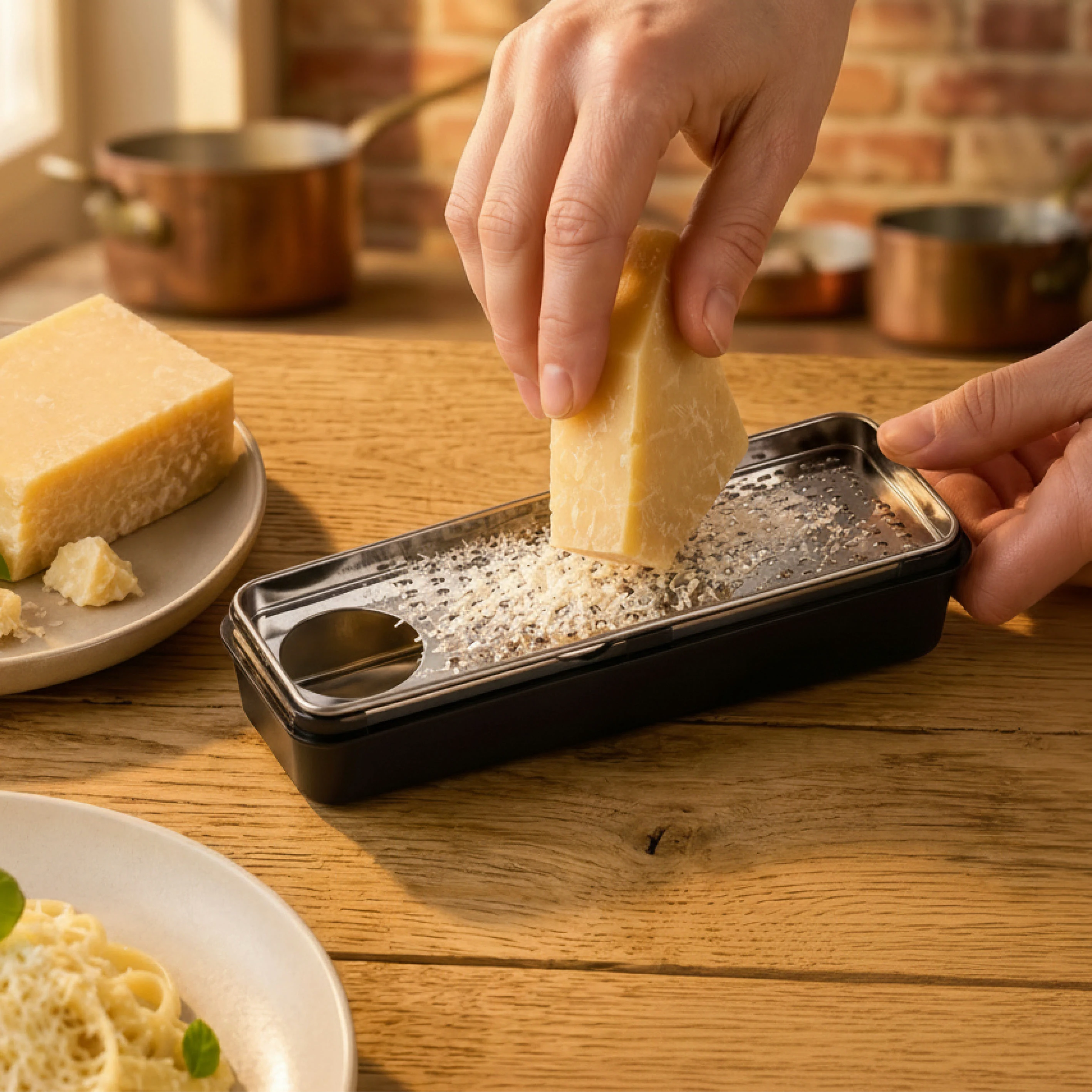 Parmesanreibe 05, vor weißem Hintergrund