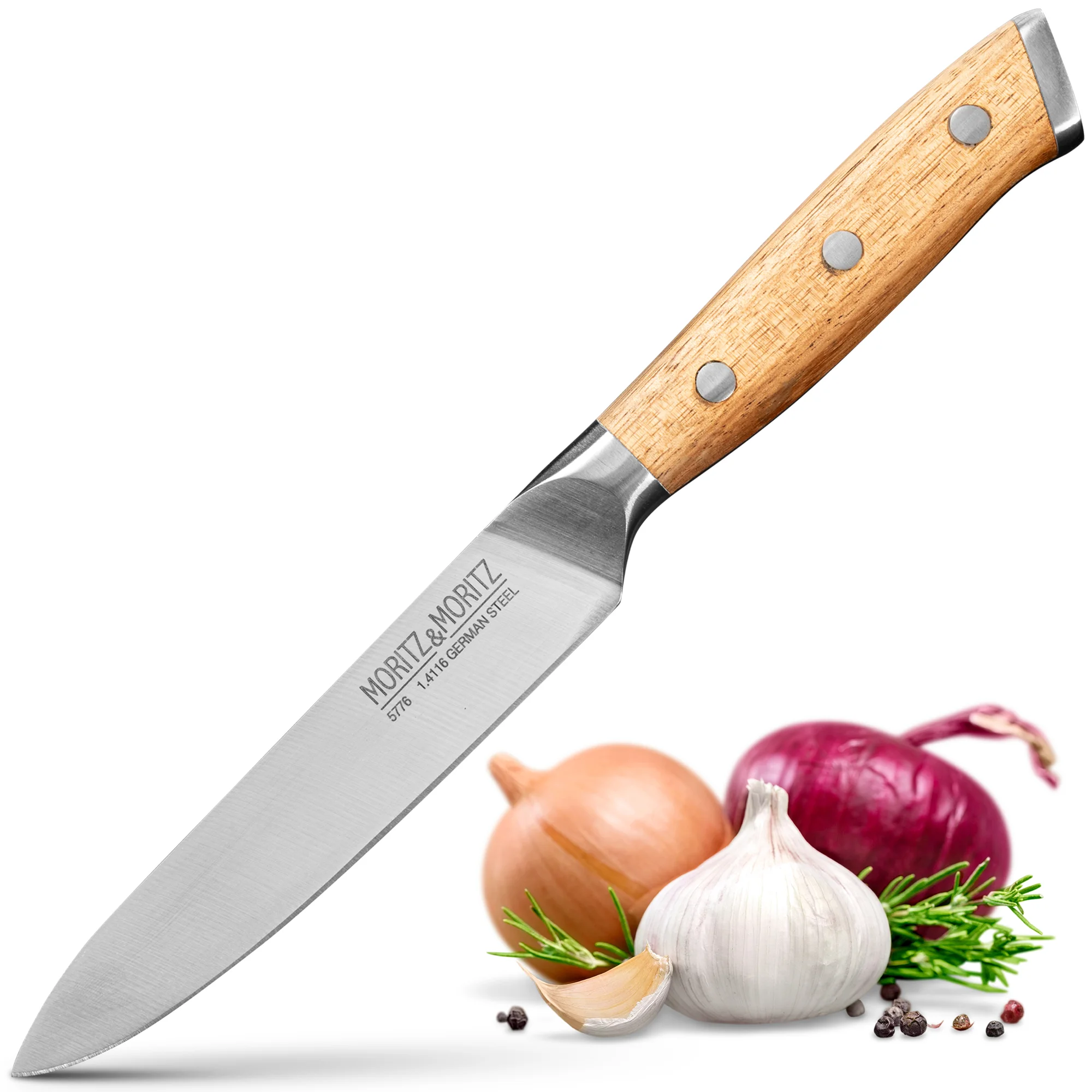 Profi Küchenmesser 13 cm – Universalmesser Küche Kochmesser, universalmesser mit 13 cm langer, schmaler Edelstahlklinge