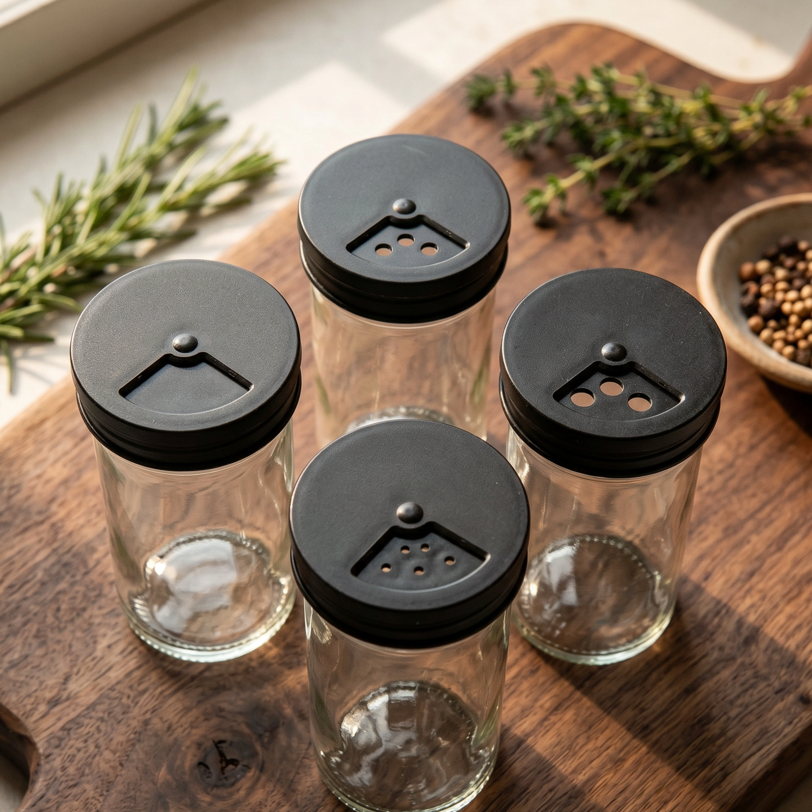 Gewuerzglaeser 24er Set mit 80 ml 07, 24-teilig, vor weißem Hintergrund