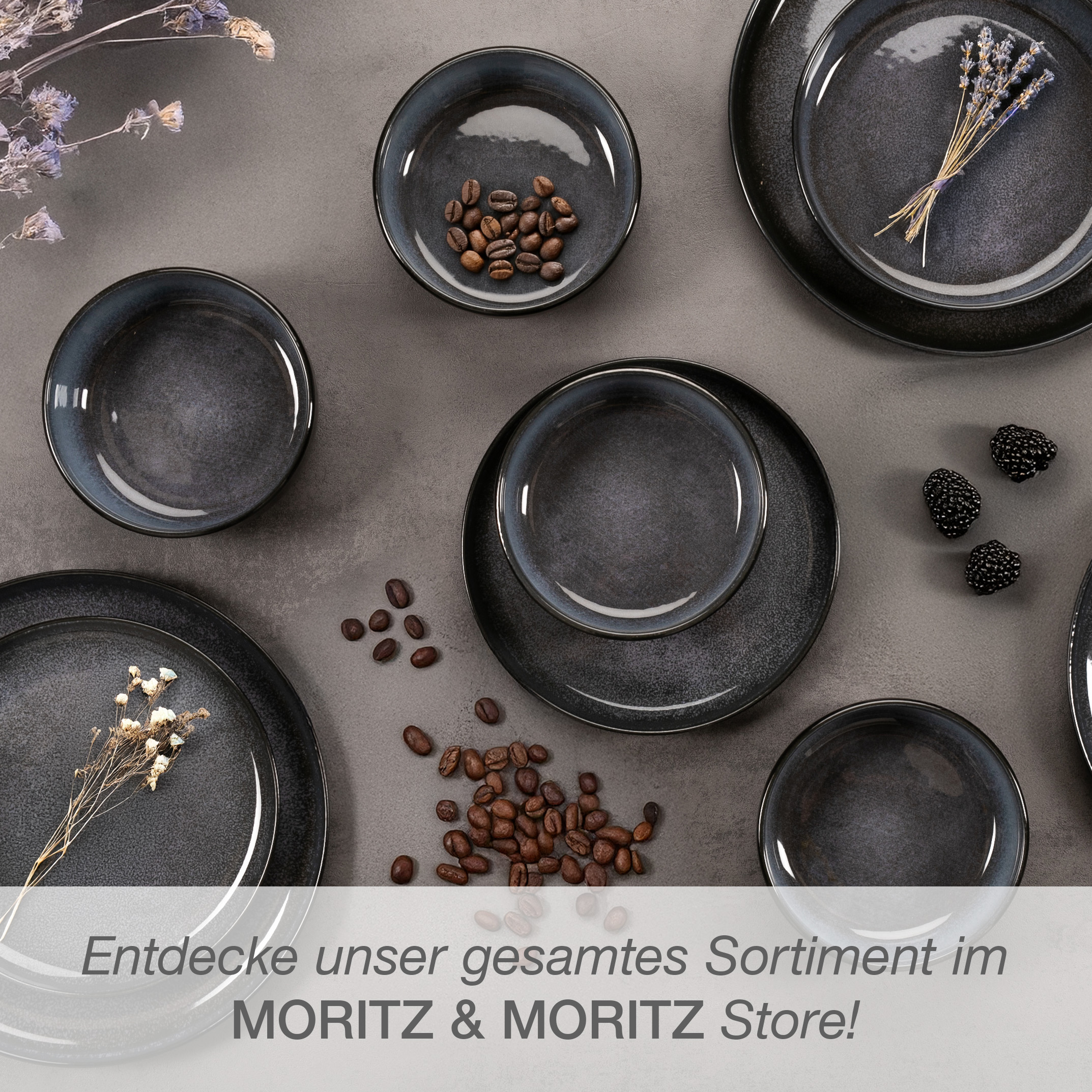 VIDA 24-teilig Geschirrset mit Müslibowls Blau