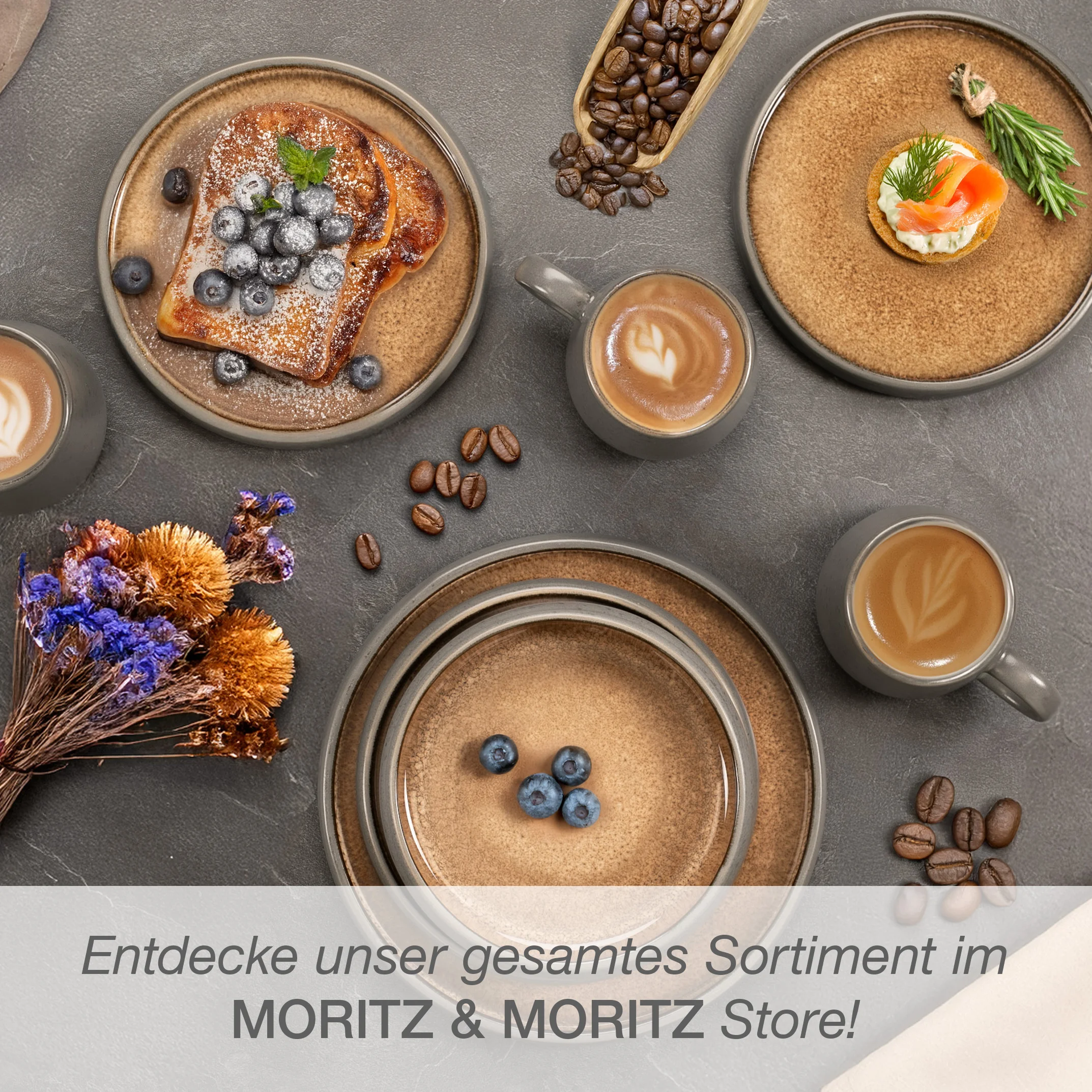 SOLID Kaffeebacher Set 6-teilig Beige, Farbvarianten nebeneinander