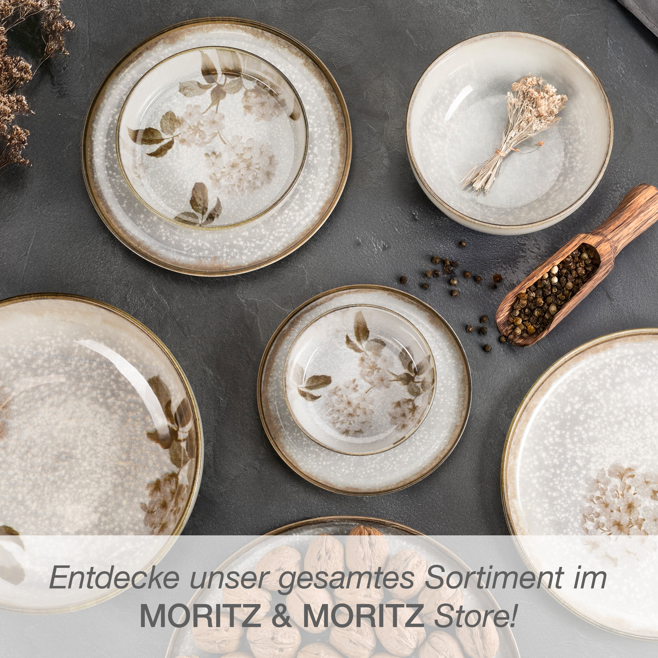 BLOSSOM Geschirrset mit Tassen 24-teilig