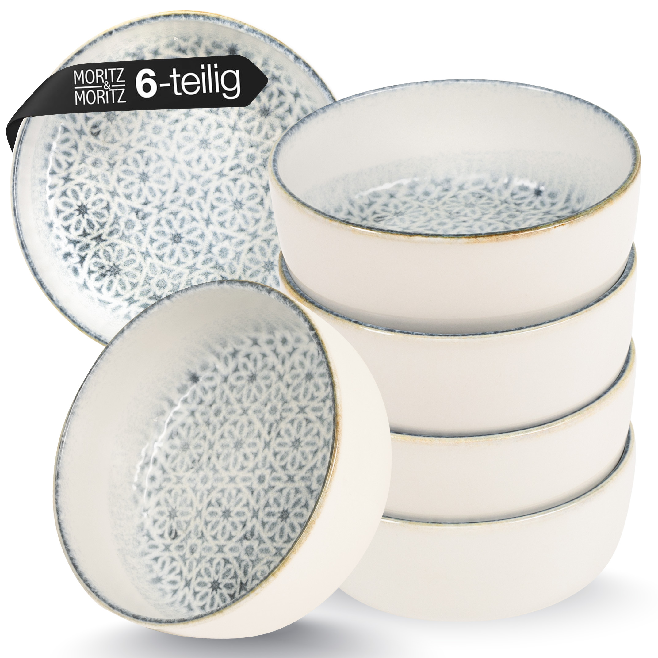 ALHAMBRA Müslibowls 6-teilig blau, vor weißem Hintergrund