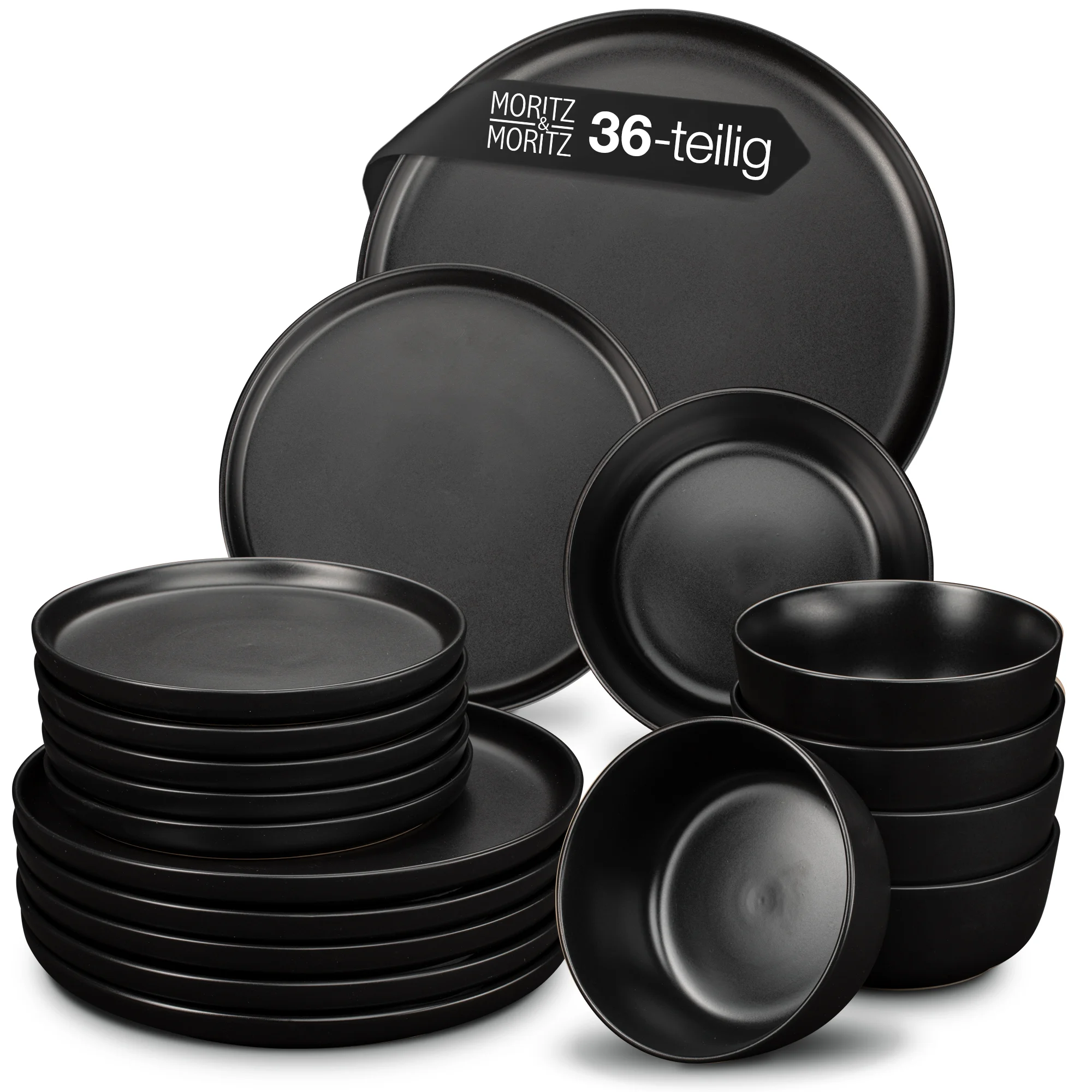 Hochwertiges BBQ-Gewürz Set mit 8 Sorten in edler Geschenkbox – Perfekt für Grillfans und Hobbyköche Vier schwarze Steakmesser mit gezackten Edelstahlklingen und ergonomischen Griffen liegen parallel nebeneinander auf hellgrauem Untergrund.