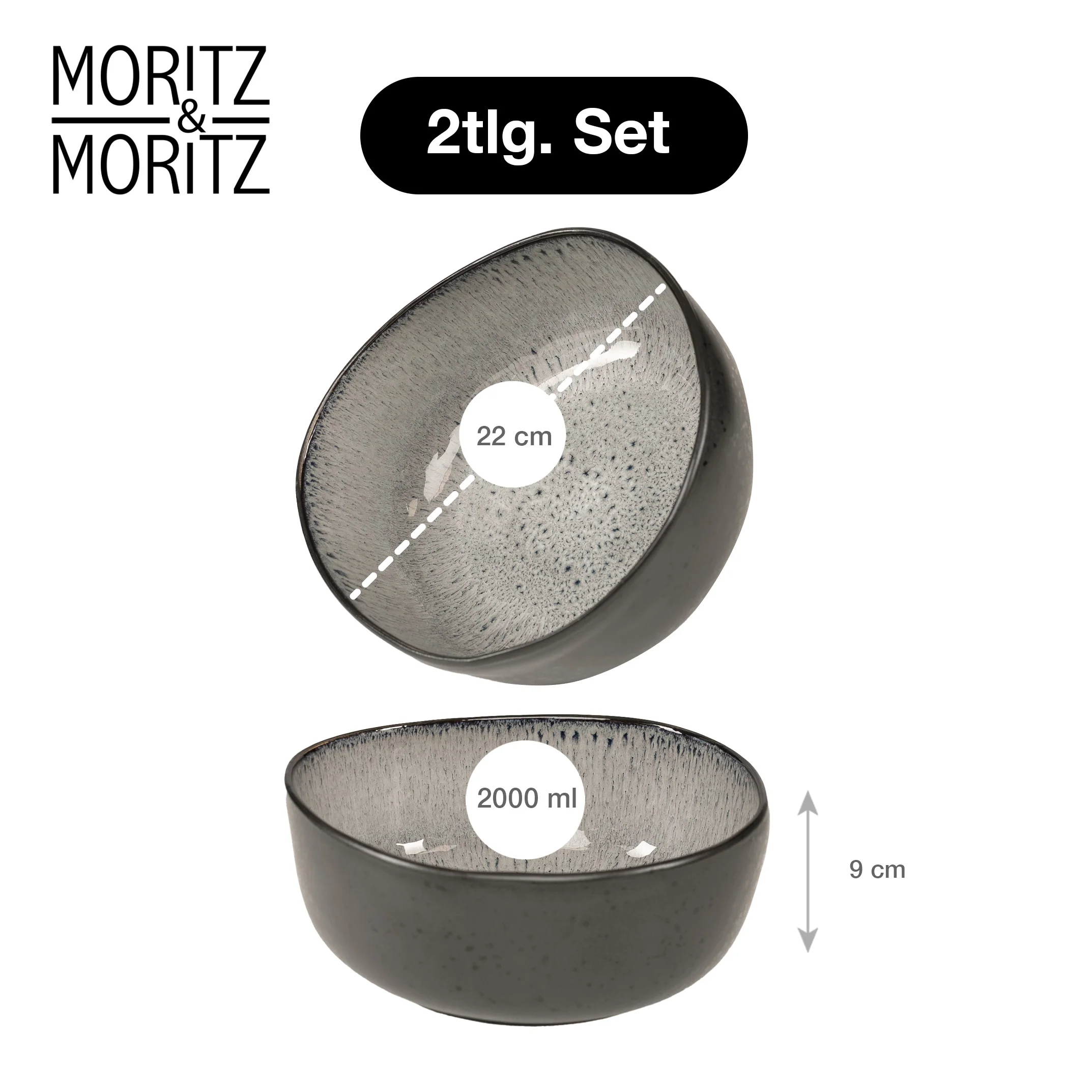 ORGANIC Servierschale 2-teilig Grau ORGANIC Servierschale 2-teilig Grau