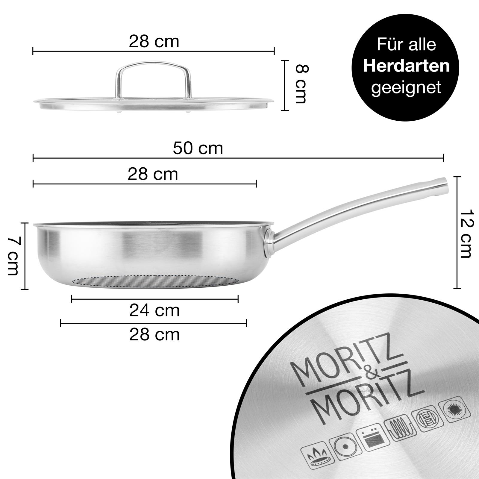 Pfanne mit Deckel 28cm - Gerader Rand - Hochwertige Kochgeschirr für Ihre Küche Pfanne mit Deckel, 28 cm Durchmesser, gerader Rand, geeignet zum Braten und Schmoren, hochwertiges Kochgeschirr für effizienteres Kochen.