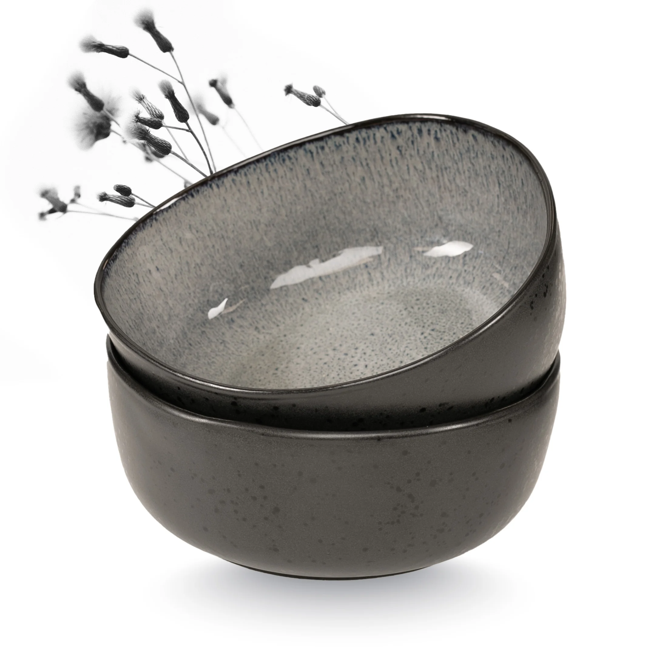 ORGANIC Servierschale 2-teilig Grau
