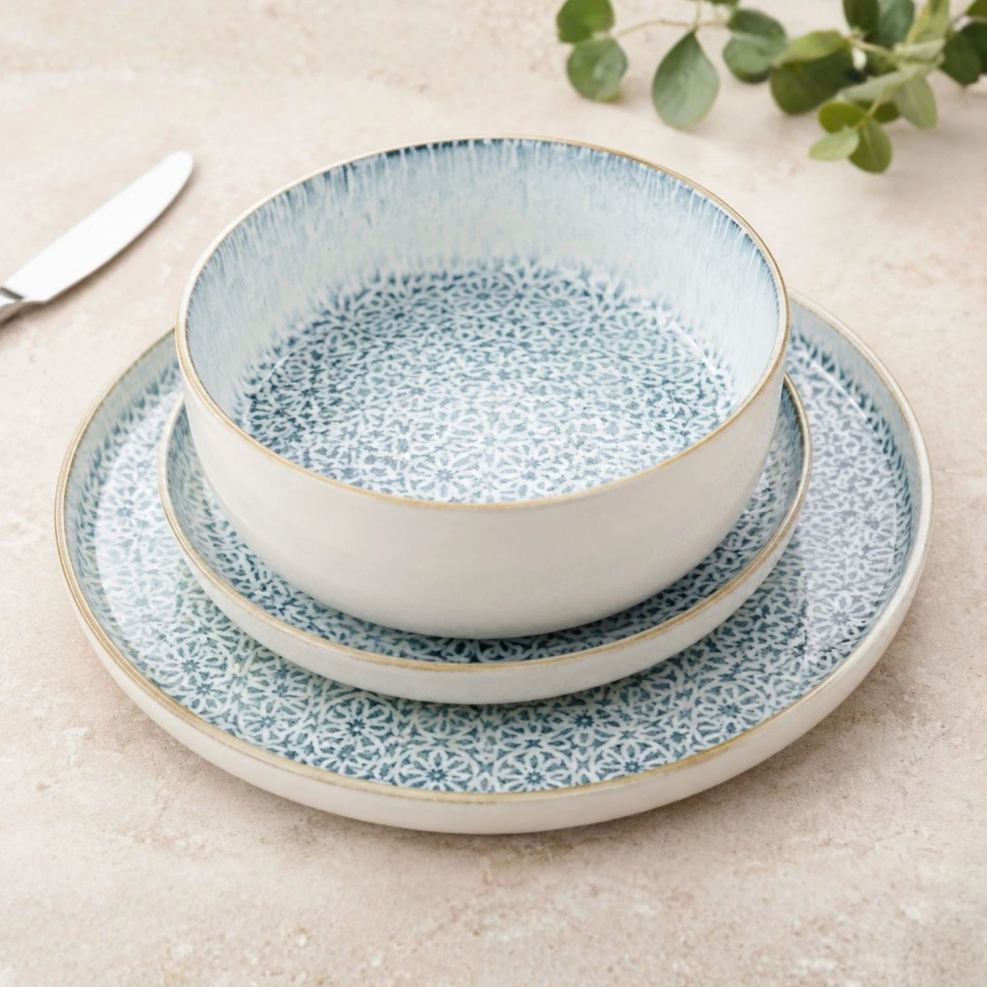 ALHAMBRA Geschirrset 36-teilig Blau