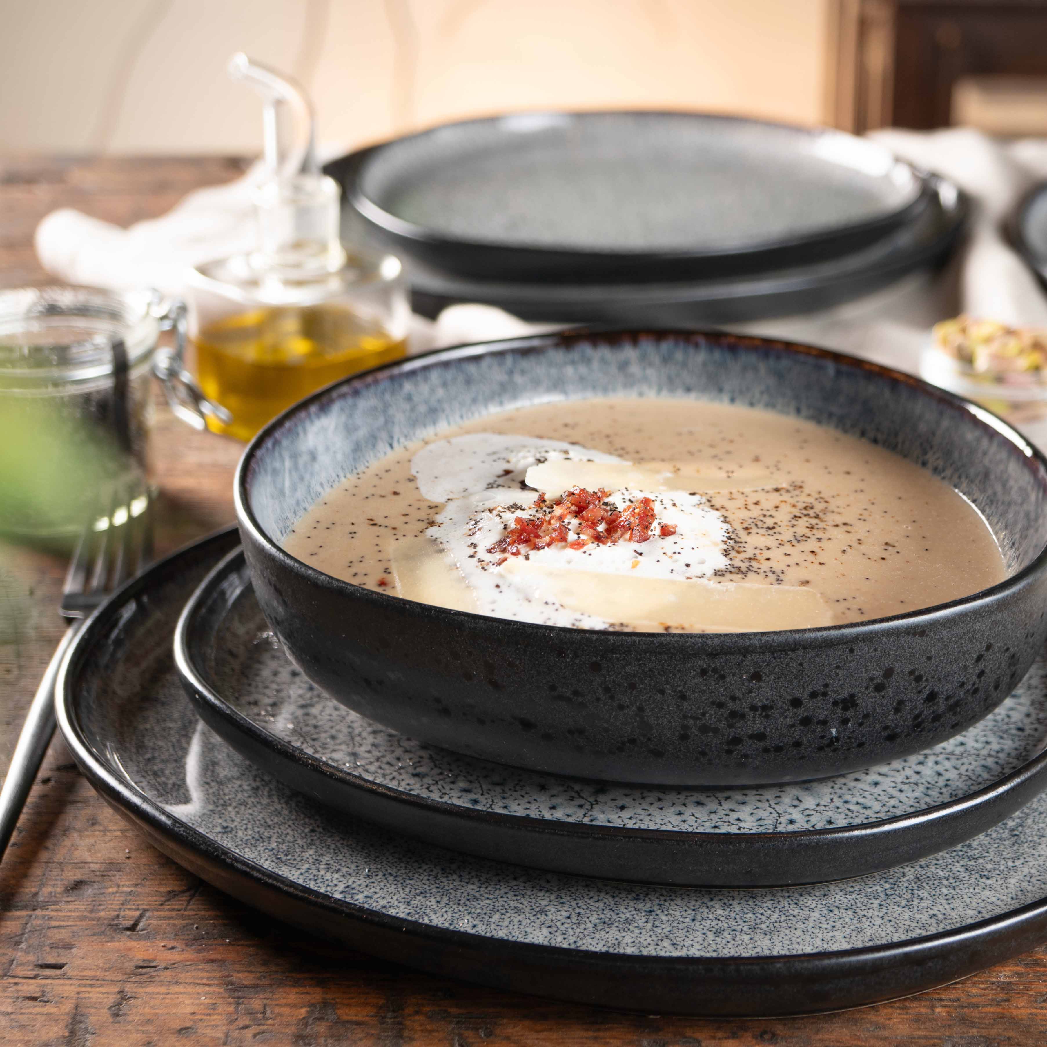 ORGANIC 36tlg Geschirr Set Grau