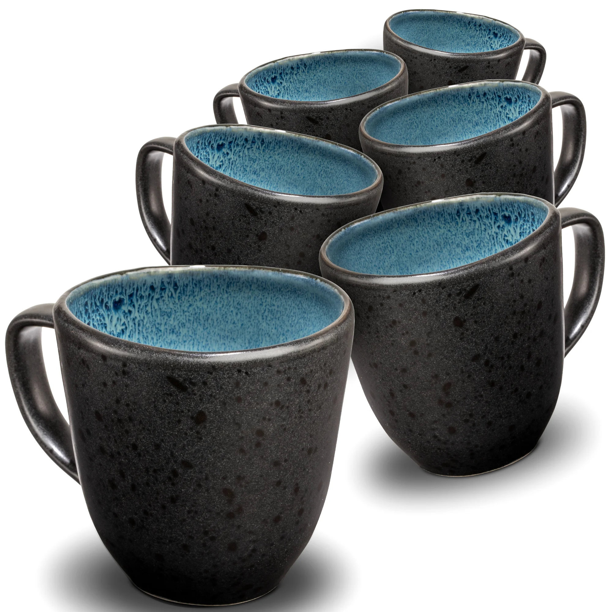 ORGANIC 6tlg Kaffee Tassen Set Blau