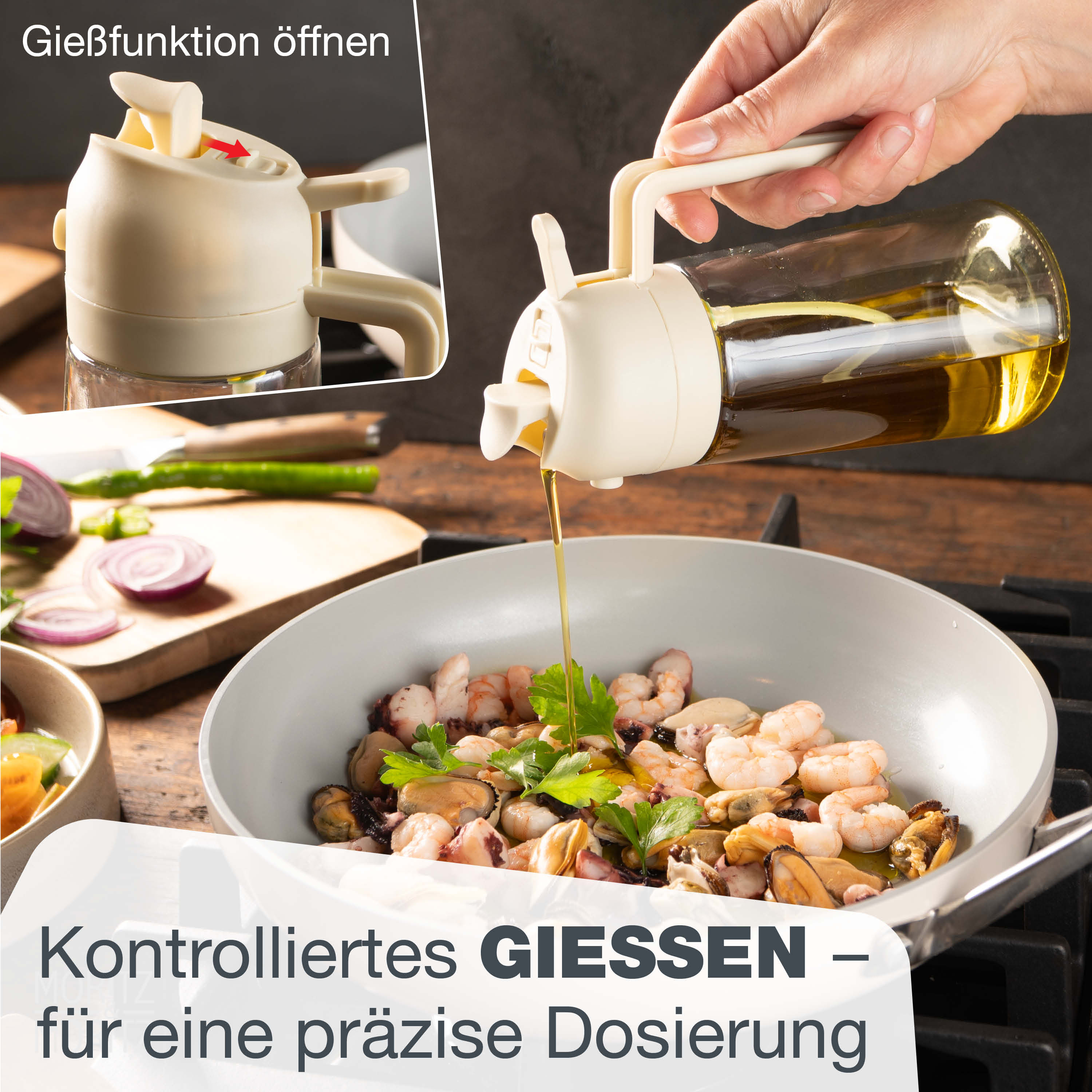 Ölsprüher Glas 470ml cream