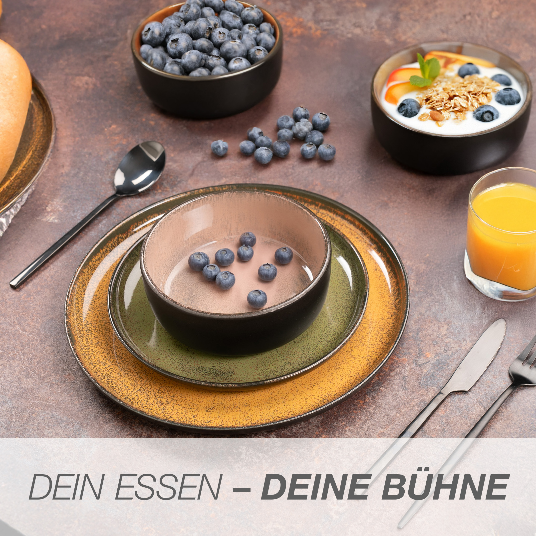 VIDA Geschirrset 24-teilig mit Müslibowls Vintage