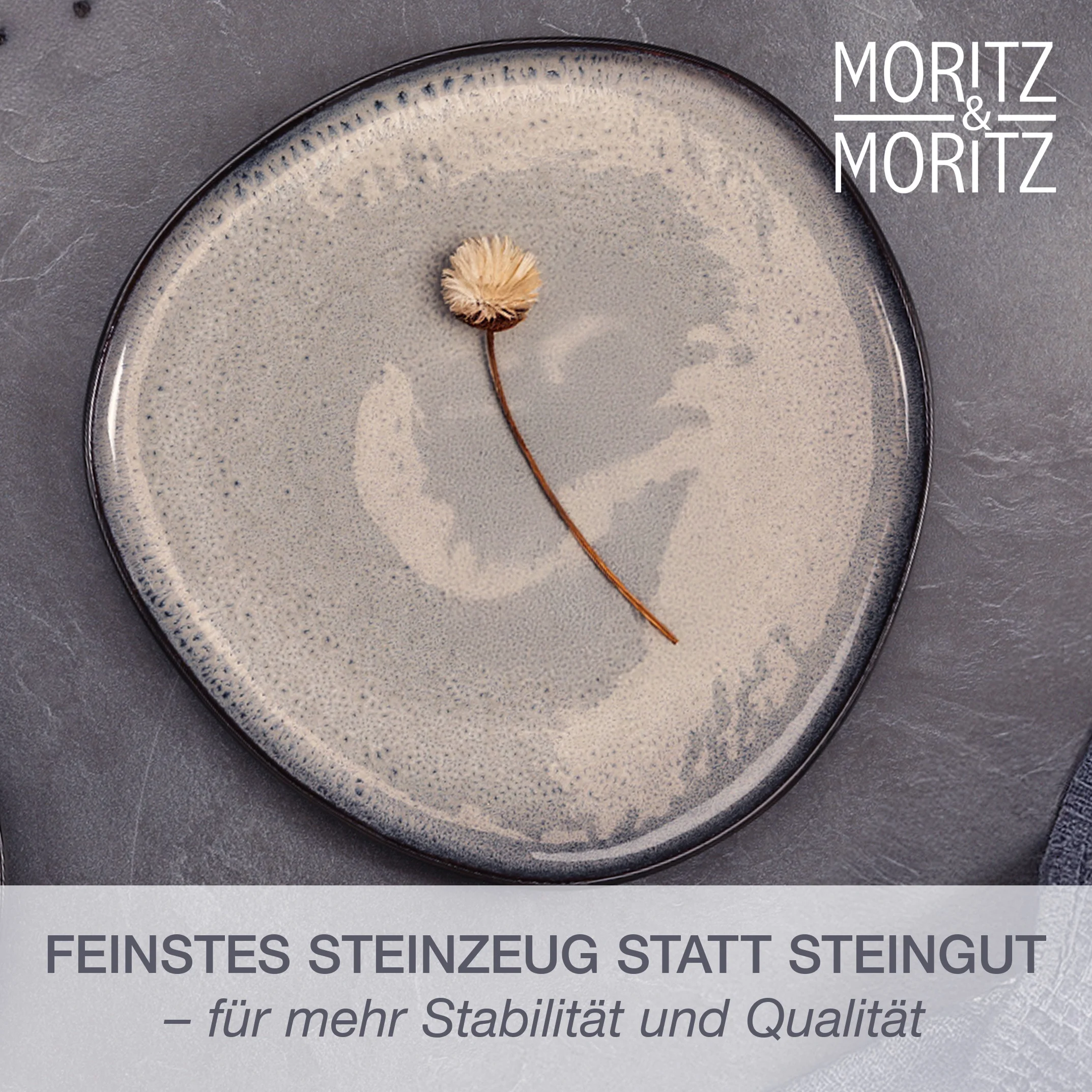 ORGANIC Servierplatten 2-teilig Grau, Einzelteile ausgelegt