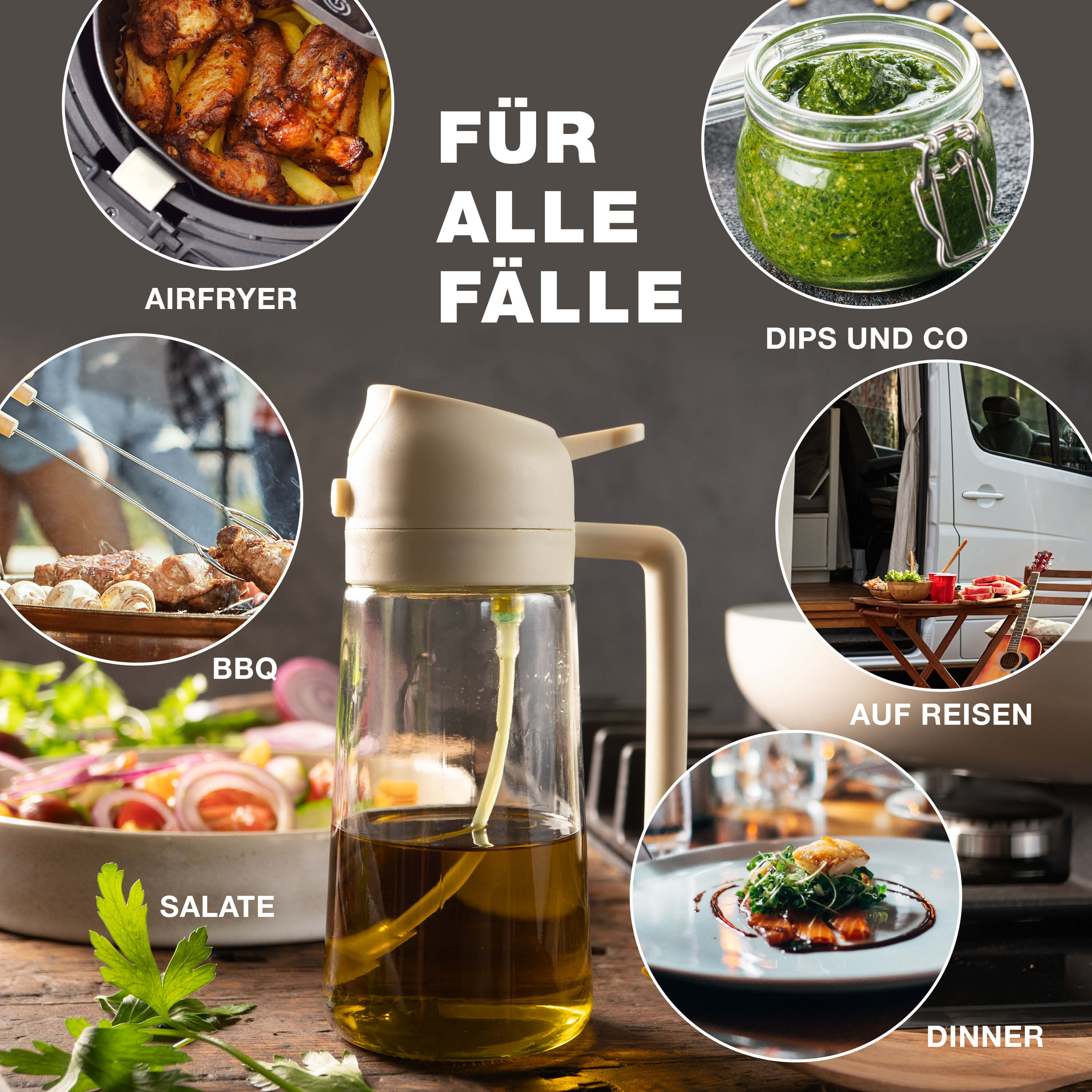Ölsprüher Glas 470ml cream