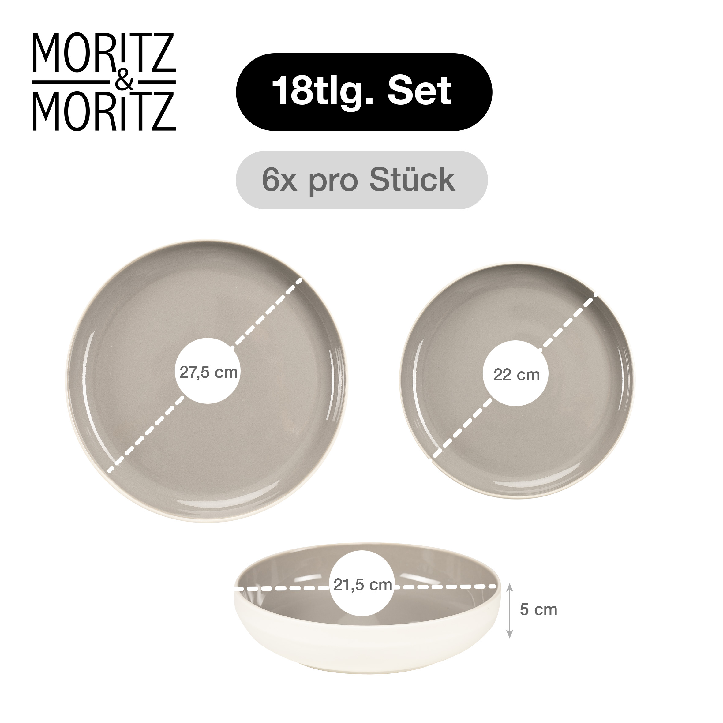 CAVO Geschirrset Stone – 18-teilig CAVO Geschirrset Stone – 18-teilig