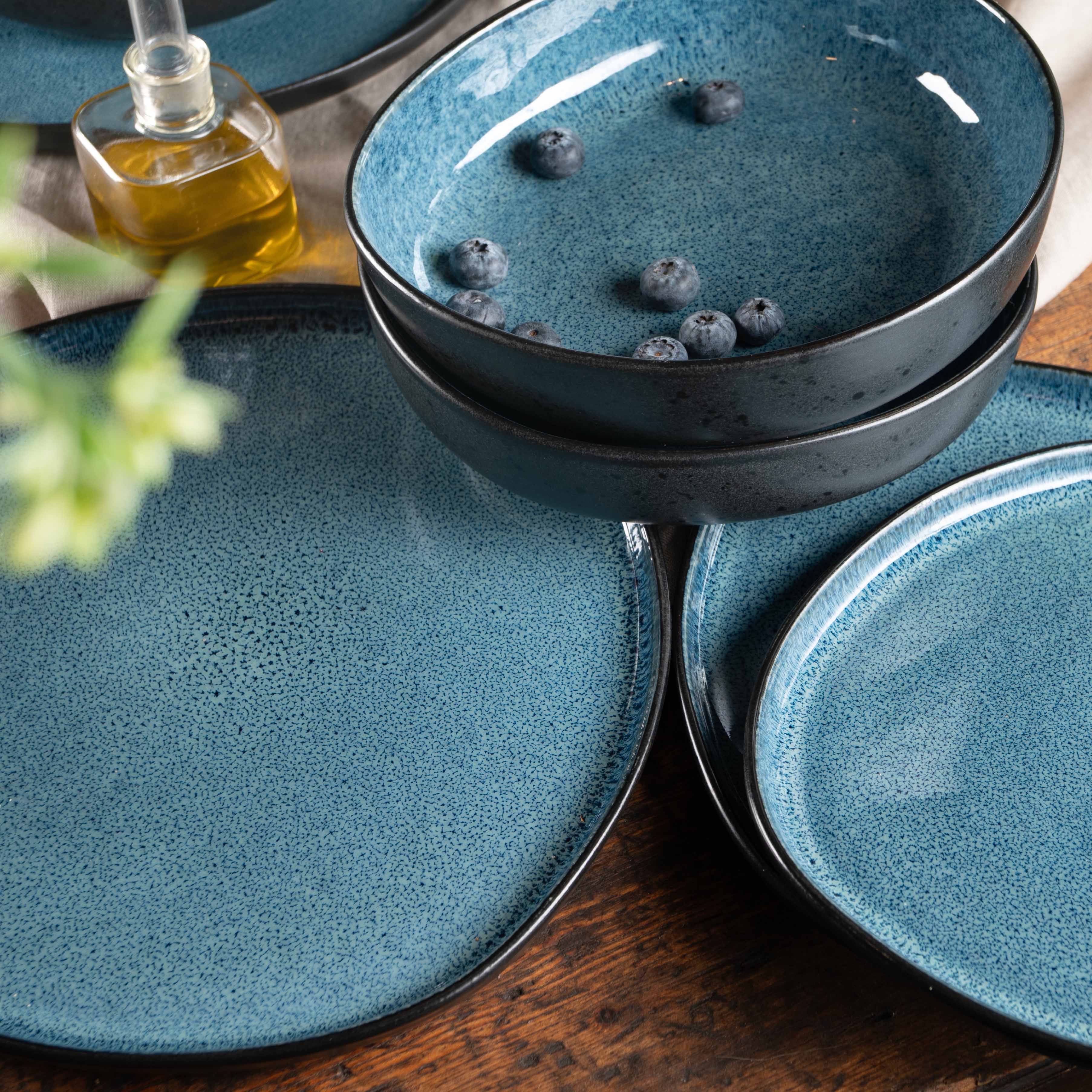 ORGANIC 18tlg Geschirrset Blau