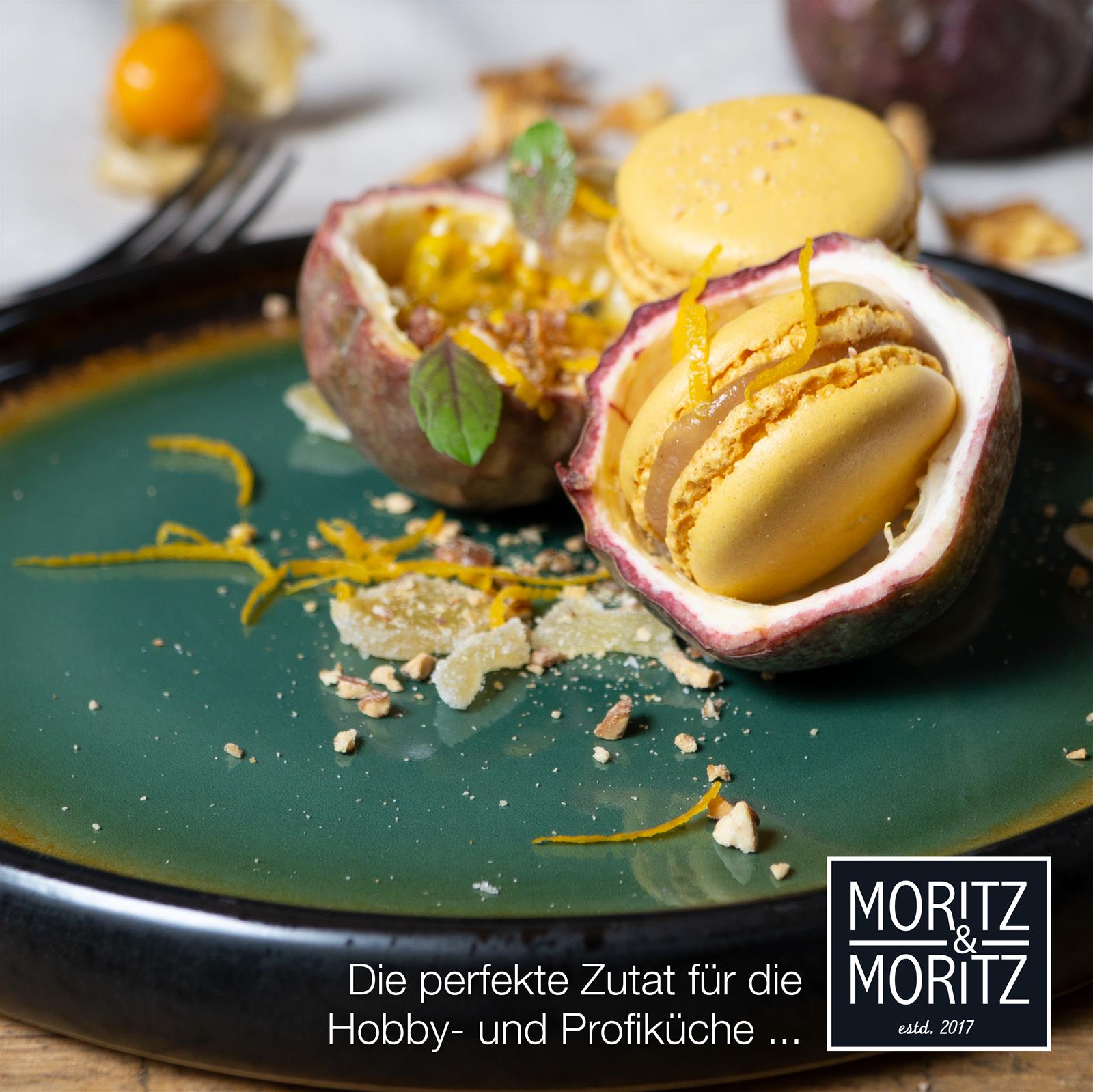 Gourmet Dessert Teller Set 4-teilig in reaktivem Grün und Braun, Design