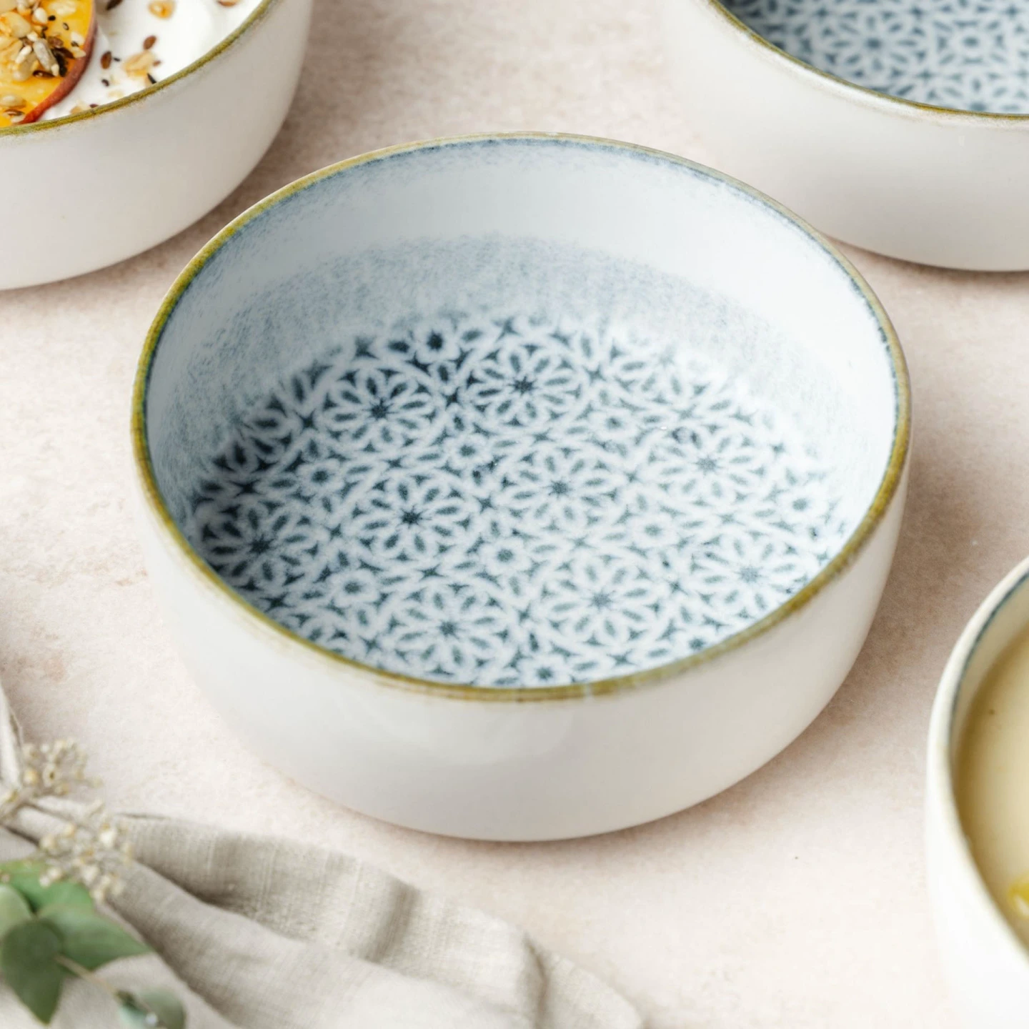 ALHAMBRA Müslischalen Set 6-teilig Porzellan Blau