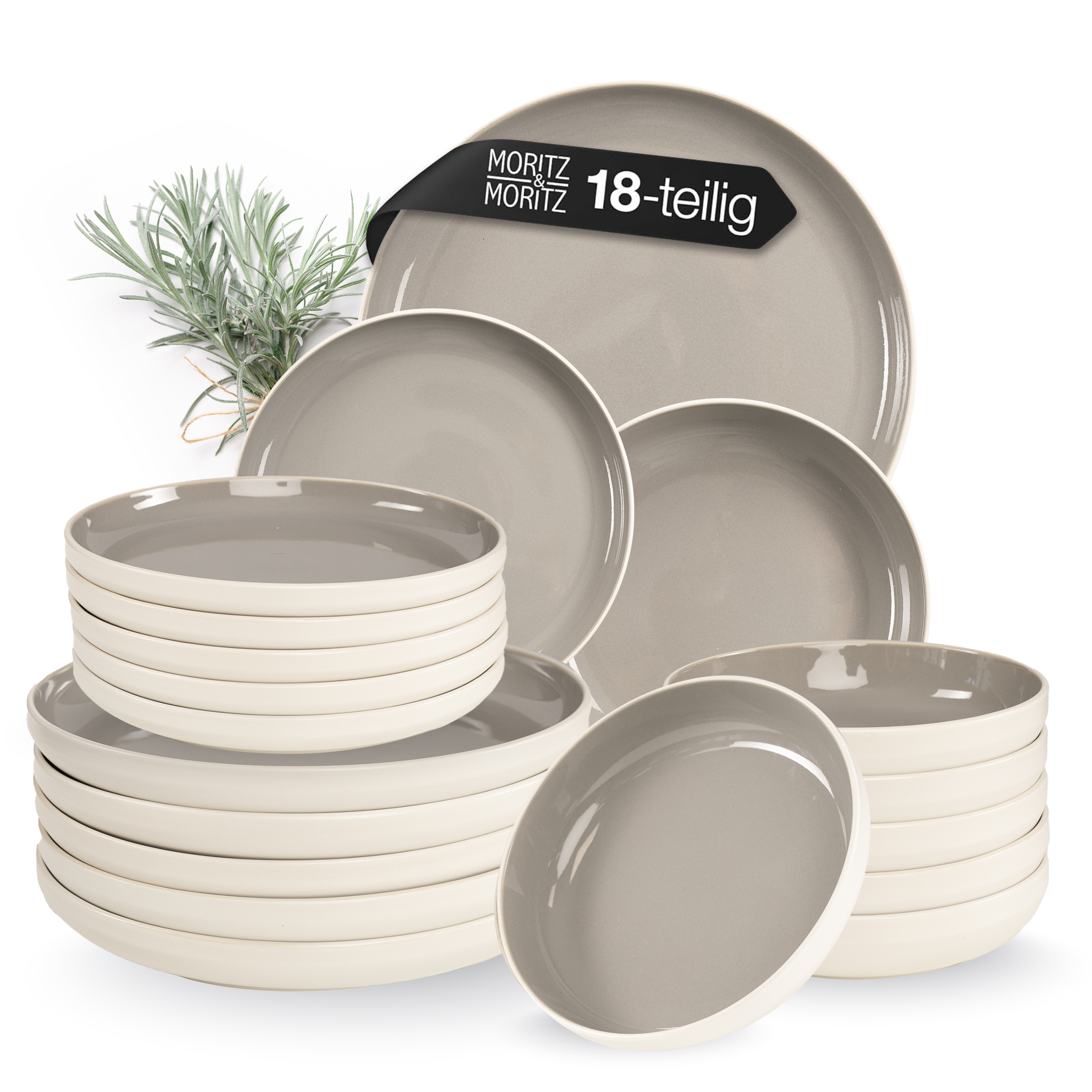 CAVO Geschirrset Stone – 18-teilig