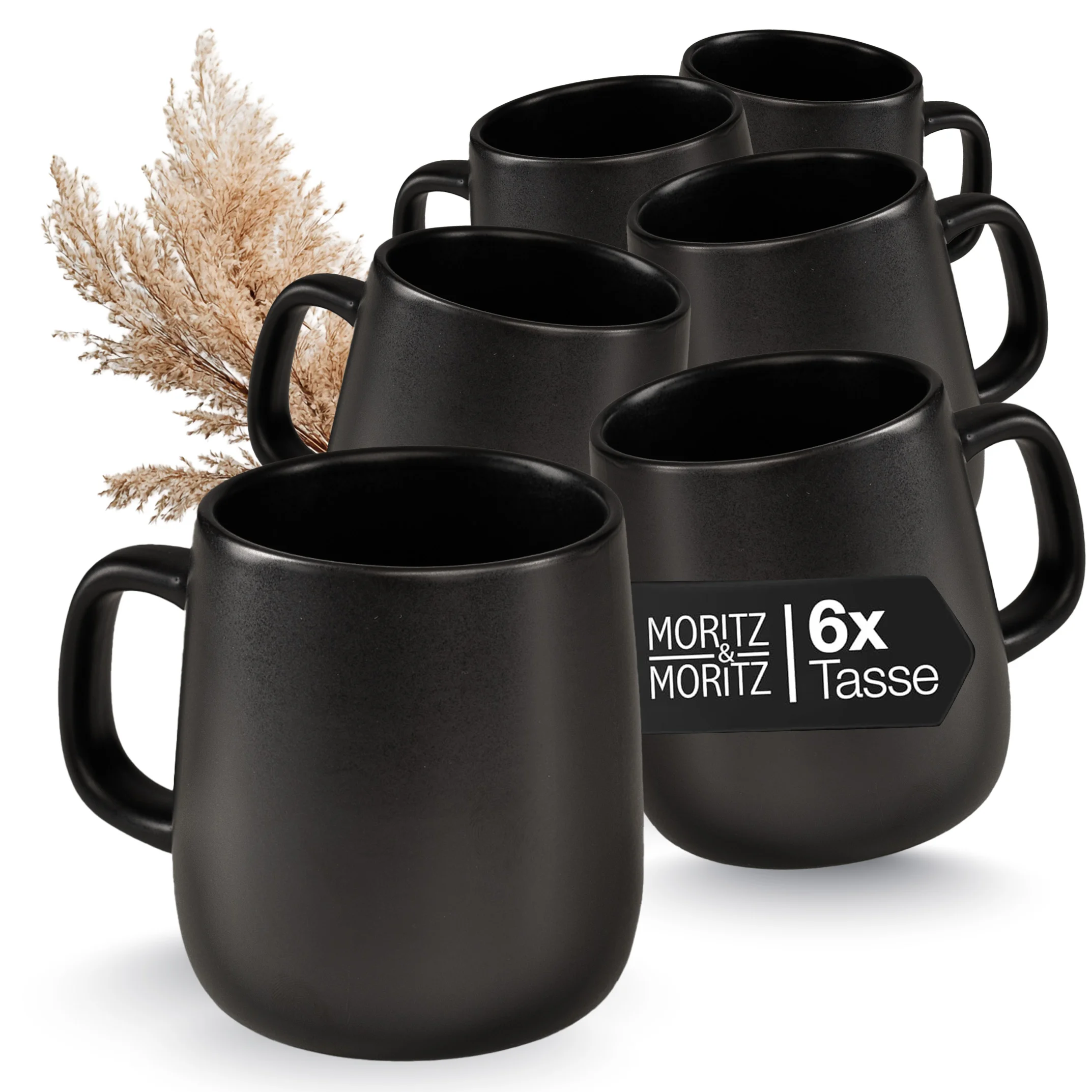 VIDA Kaffeebecher Set 6-teilig Schwarz