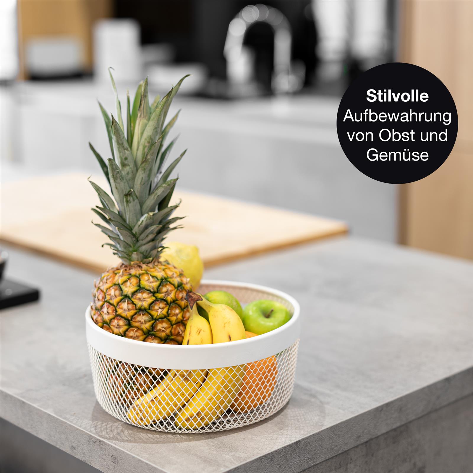 Obstschale Weiß mit Zestenreißer