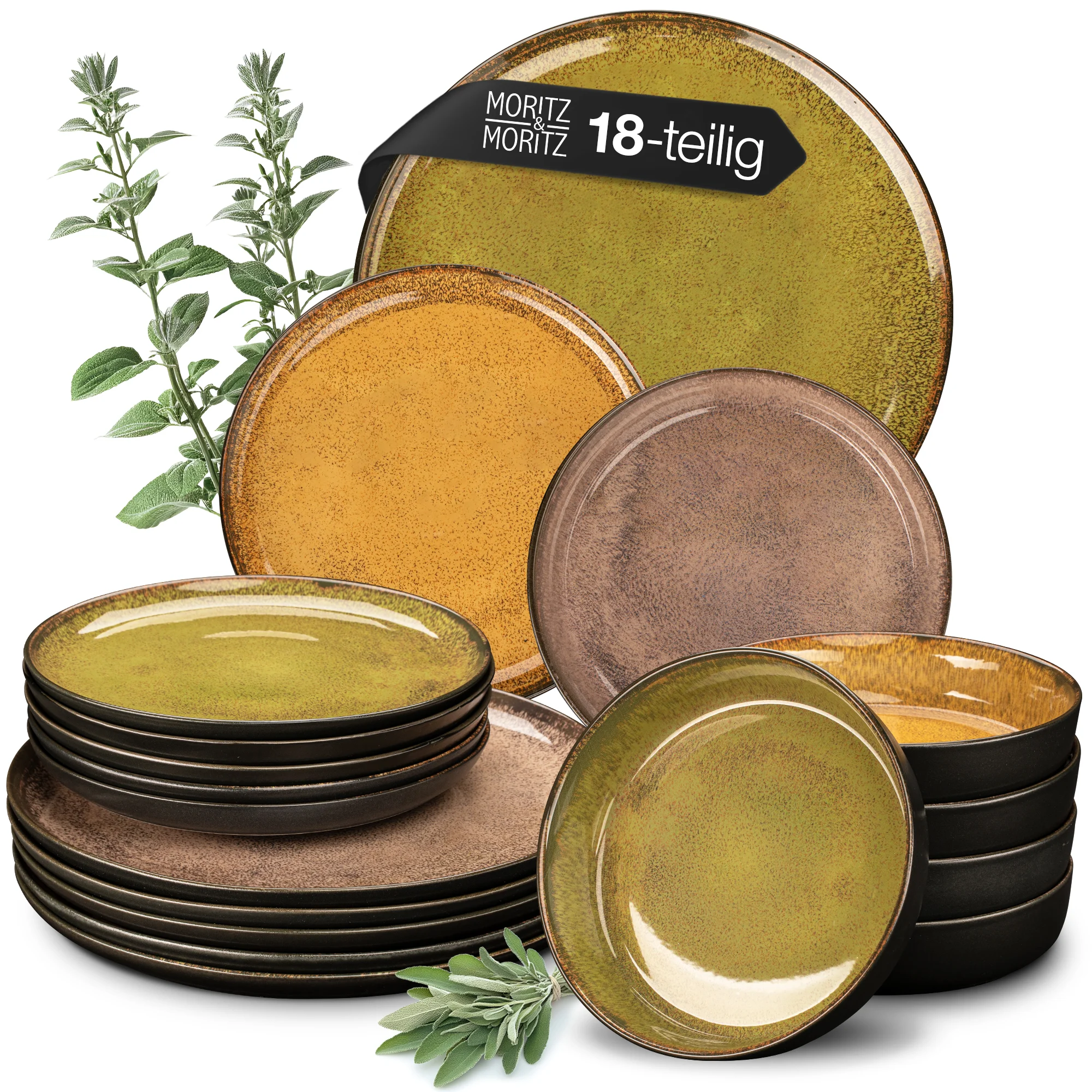 VIDA 18tlg Tafel Service vintage Geschirr Set