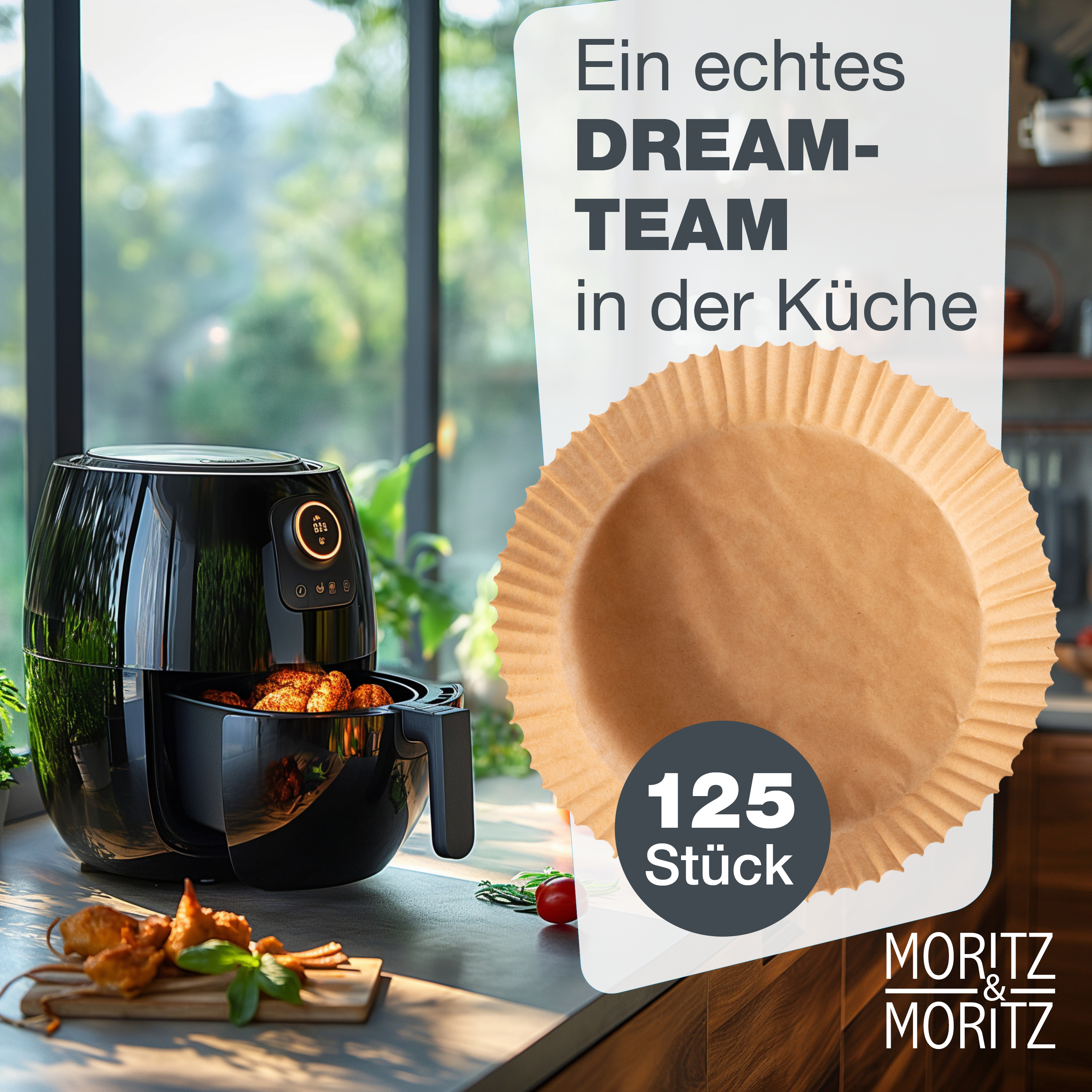Airfryer Backpapier Rund Ø 16 cm (unten 16 cm, oben 20,5 cm)