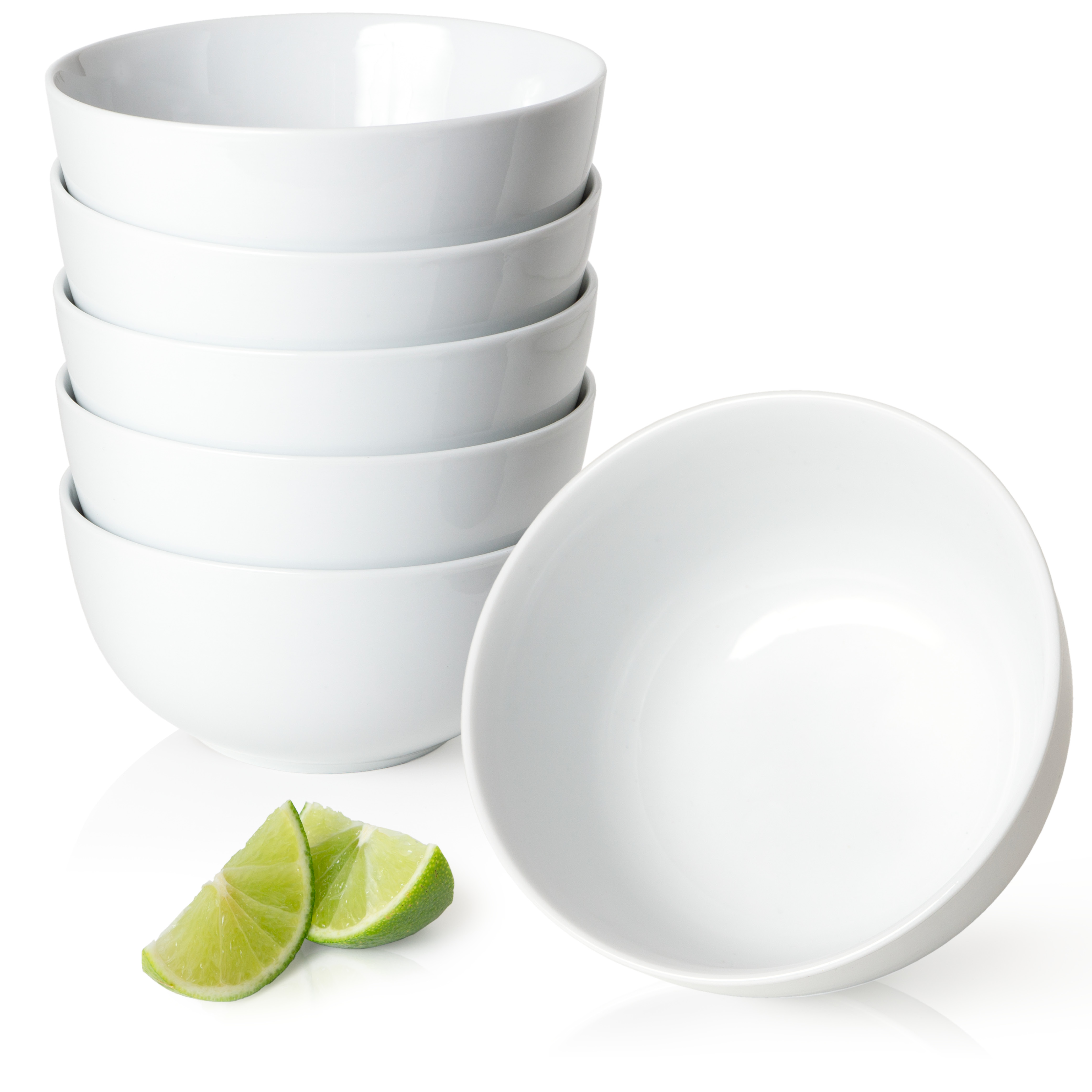 Basic 6-teilig. Schüssel Set weiß, vor weißem Hintergrund