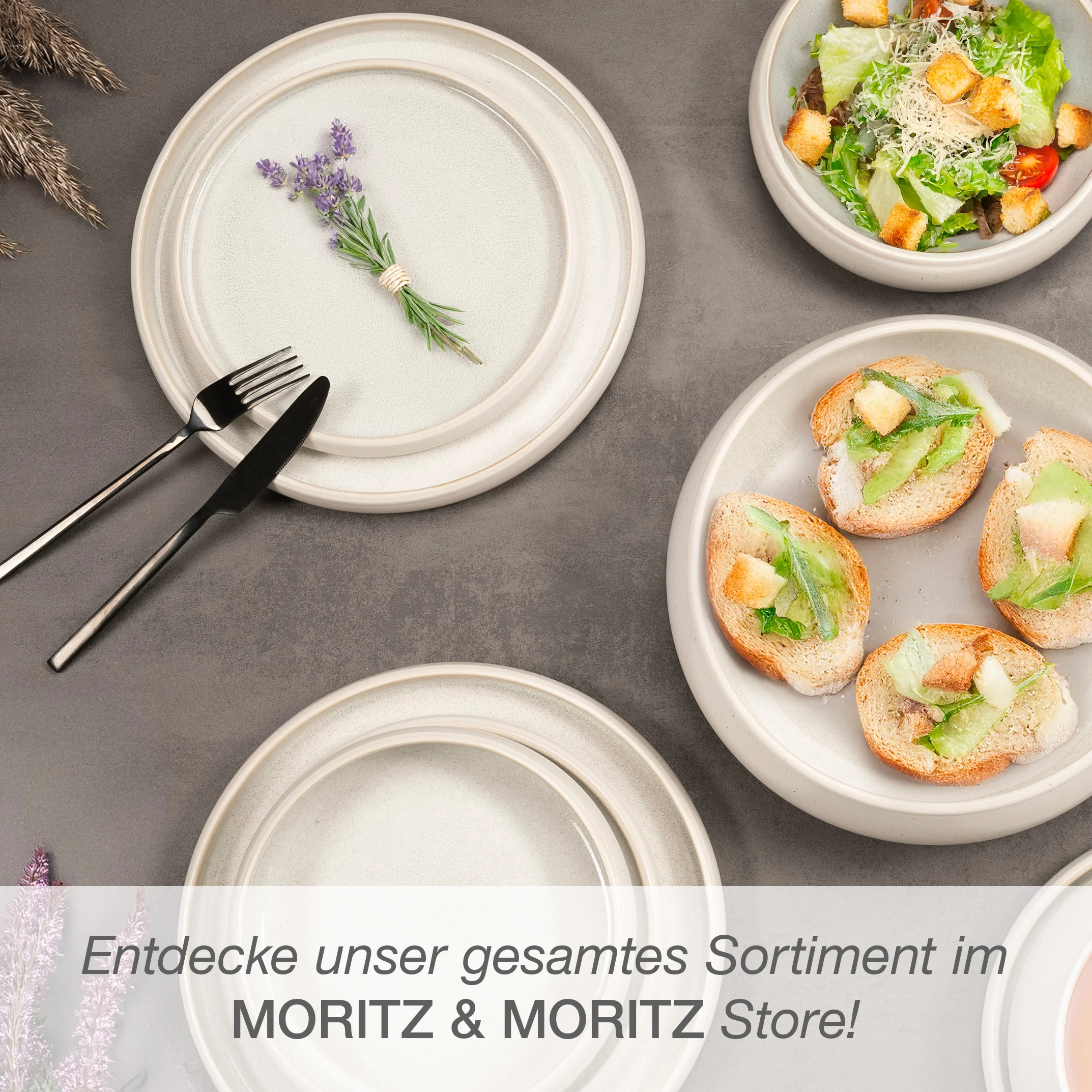 SOLID UNI Servierschale Creme, komplett vor weißem Hintergrund