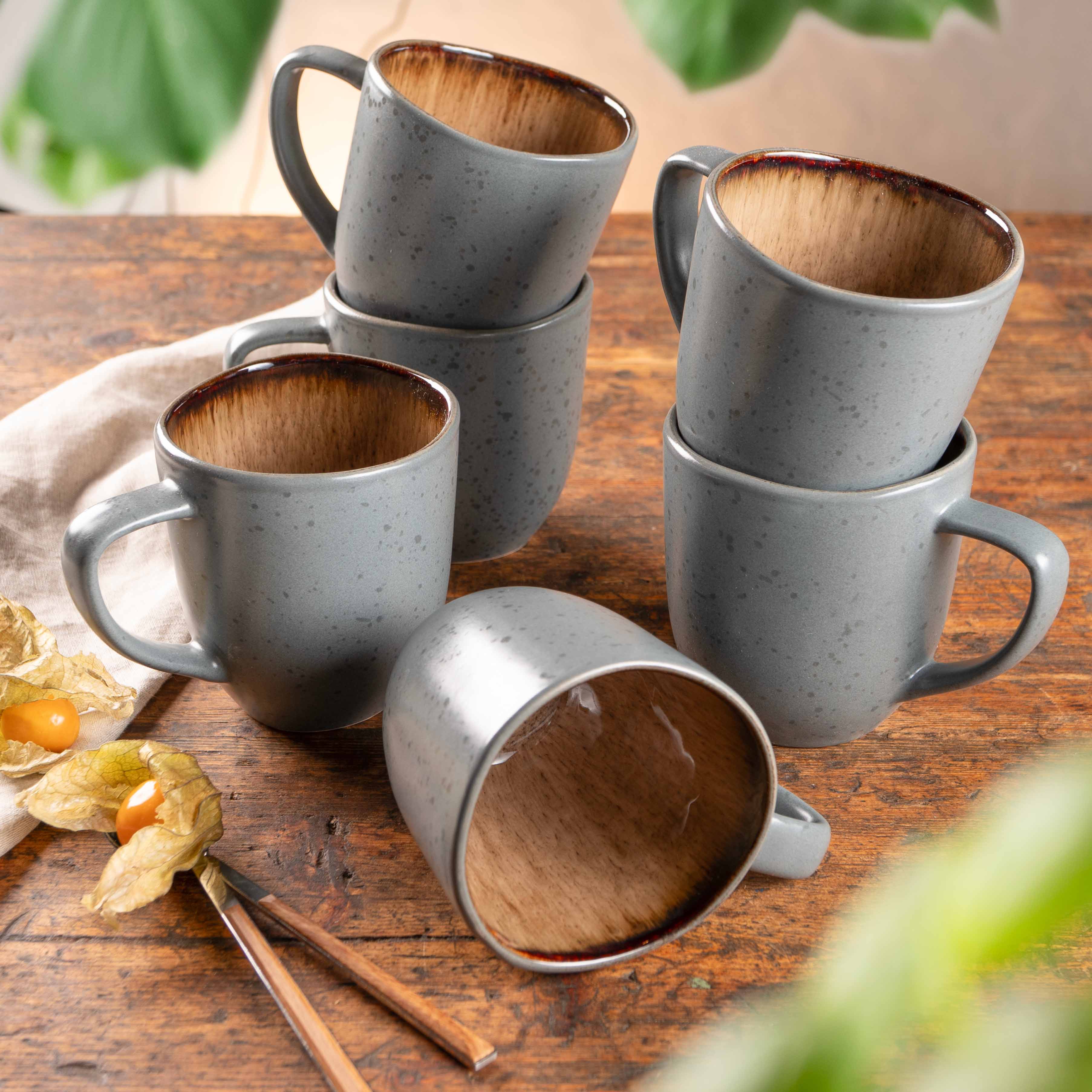 ORGANIC 6tlg Kaffee Tassen Set Beige