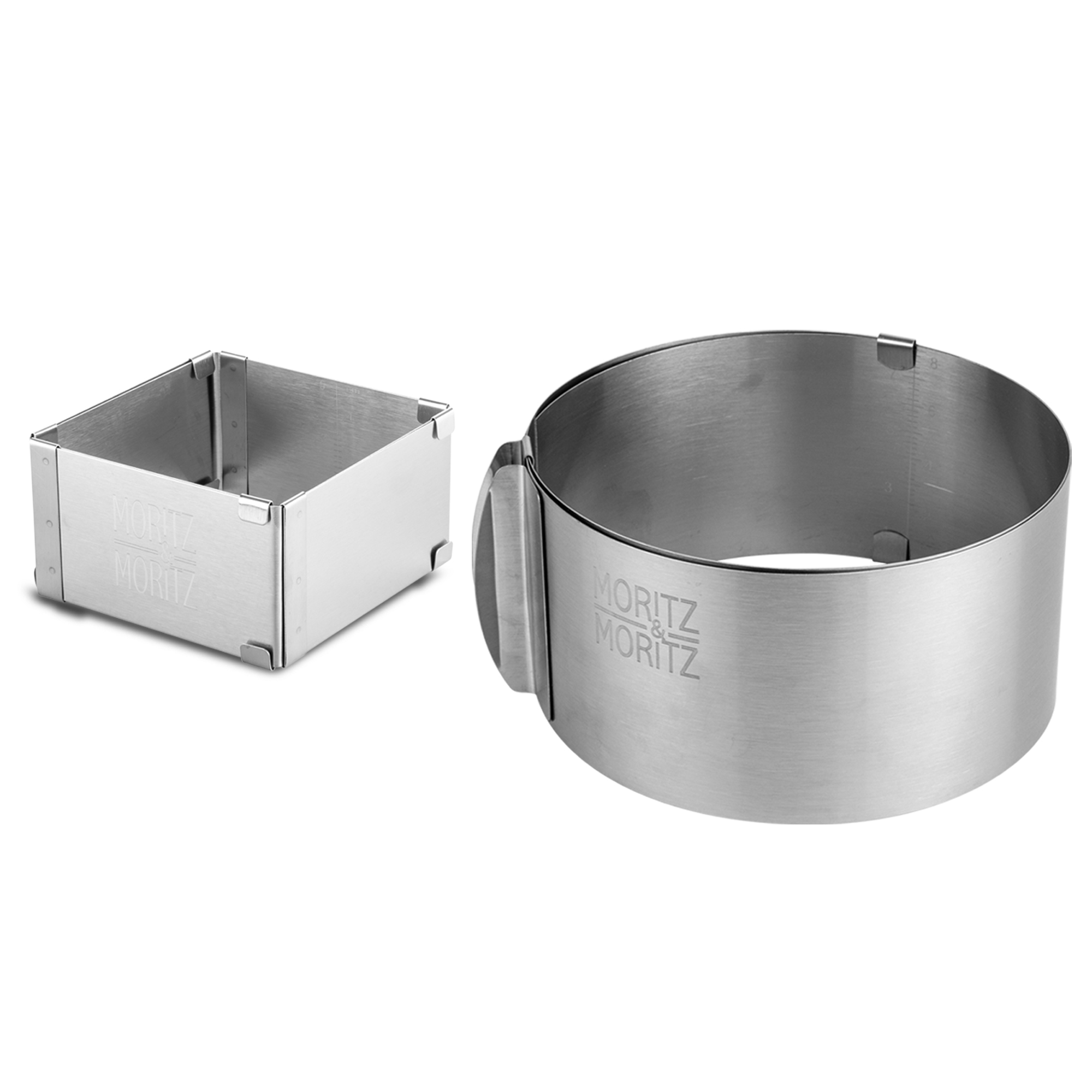 Backrahmen Set – Anpassbares Backzubehör für perfekte Kuchen und Torten Backrahmen Set mit variabler Größe aus Edelstahl für Kuchen und Torten, hochwertige Verarbeitung und leicht verstellbar für verschiedene Backprojekte. Perfekt für leidenschaftliche Bäcker und Konditoren.