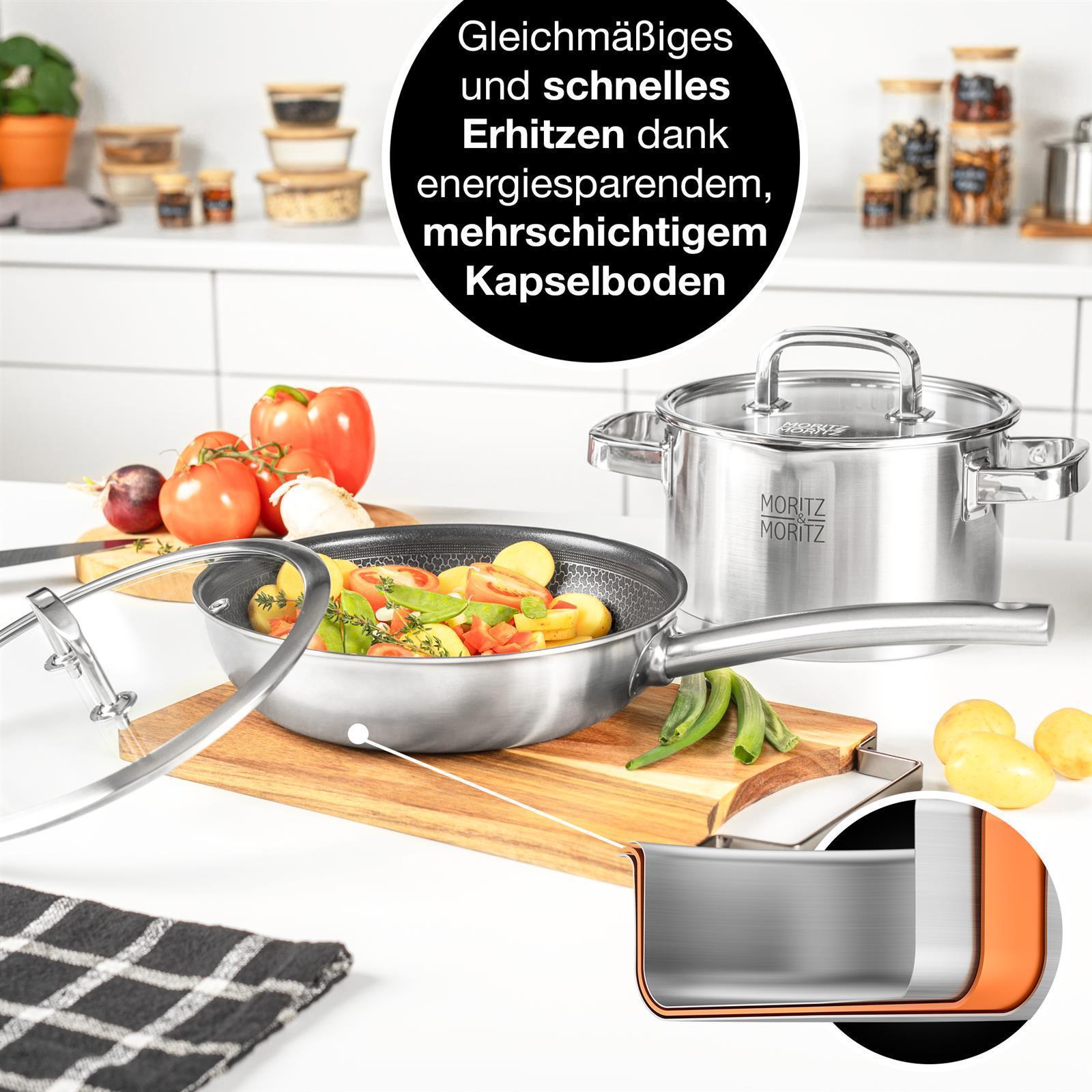24 cm runden Pfanne mit Deckel