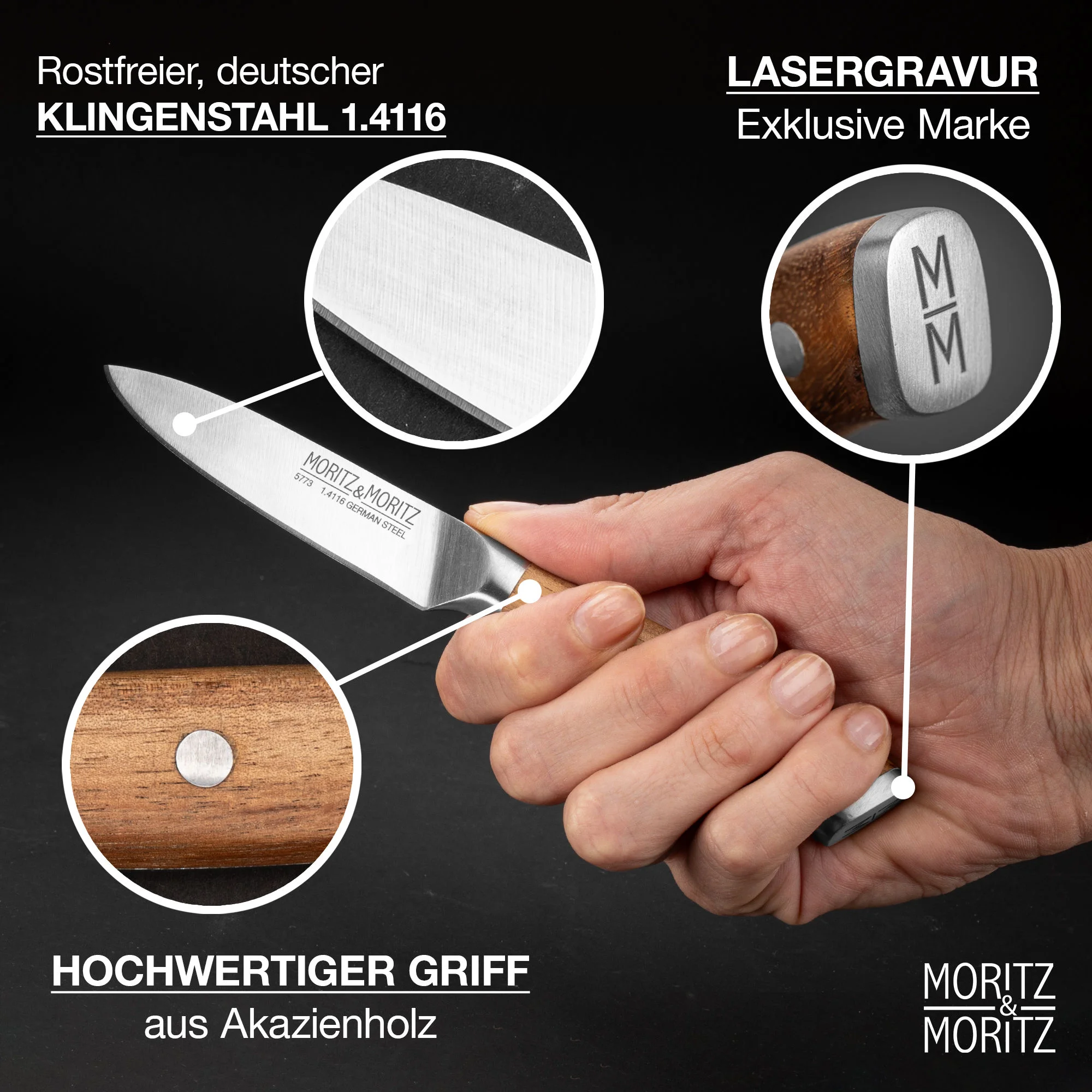 Ein hochwertiges Gemüsemesser mit 9 cm Klingenlänge, ideal zum Schneiden von Gemüse und Obst. Perfekte Ergonomie und scharfe Klinge für präzises Arbeiten in der Küche.