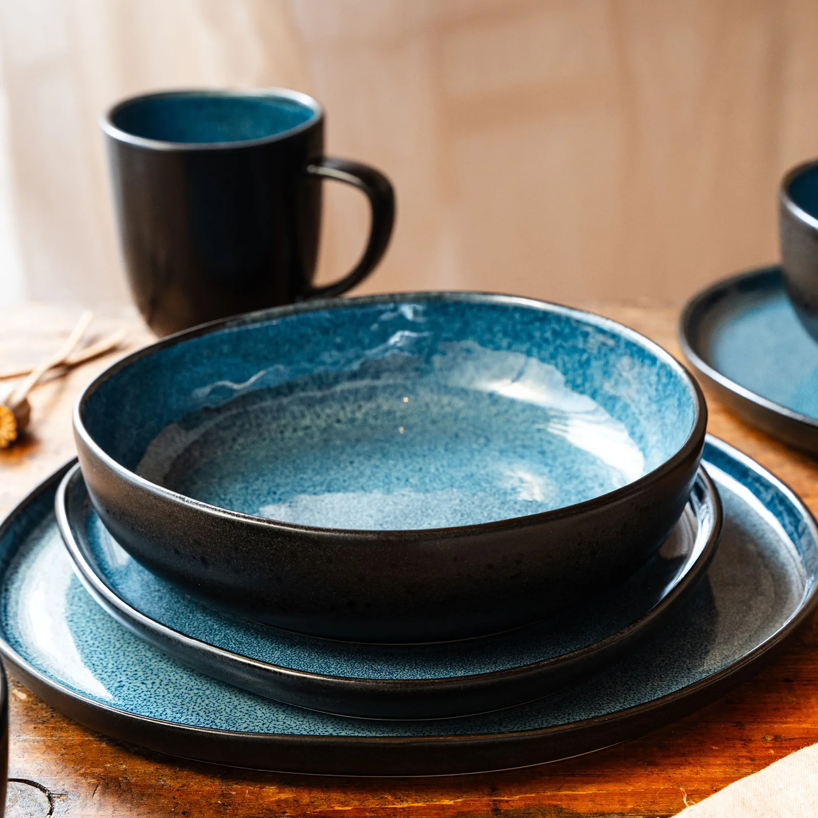 ORGANIC Geschirrset 24-teilig Blau, Bild 3